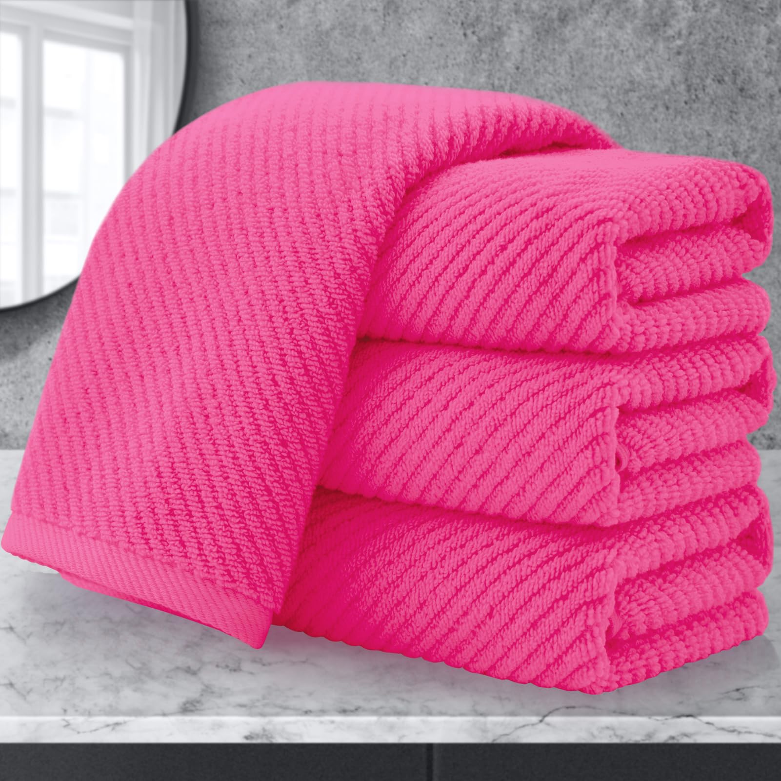 VOOVA & MOVAS Bathroom Hand Towels Set of 4, Large 18"x28" - 100% Cotton | Quick Dry | Light Weight | Thick | Soft | Absorption, Luxury Hand Towels