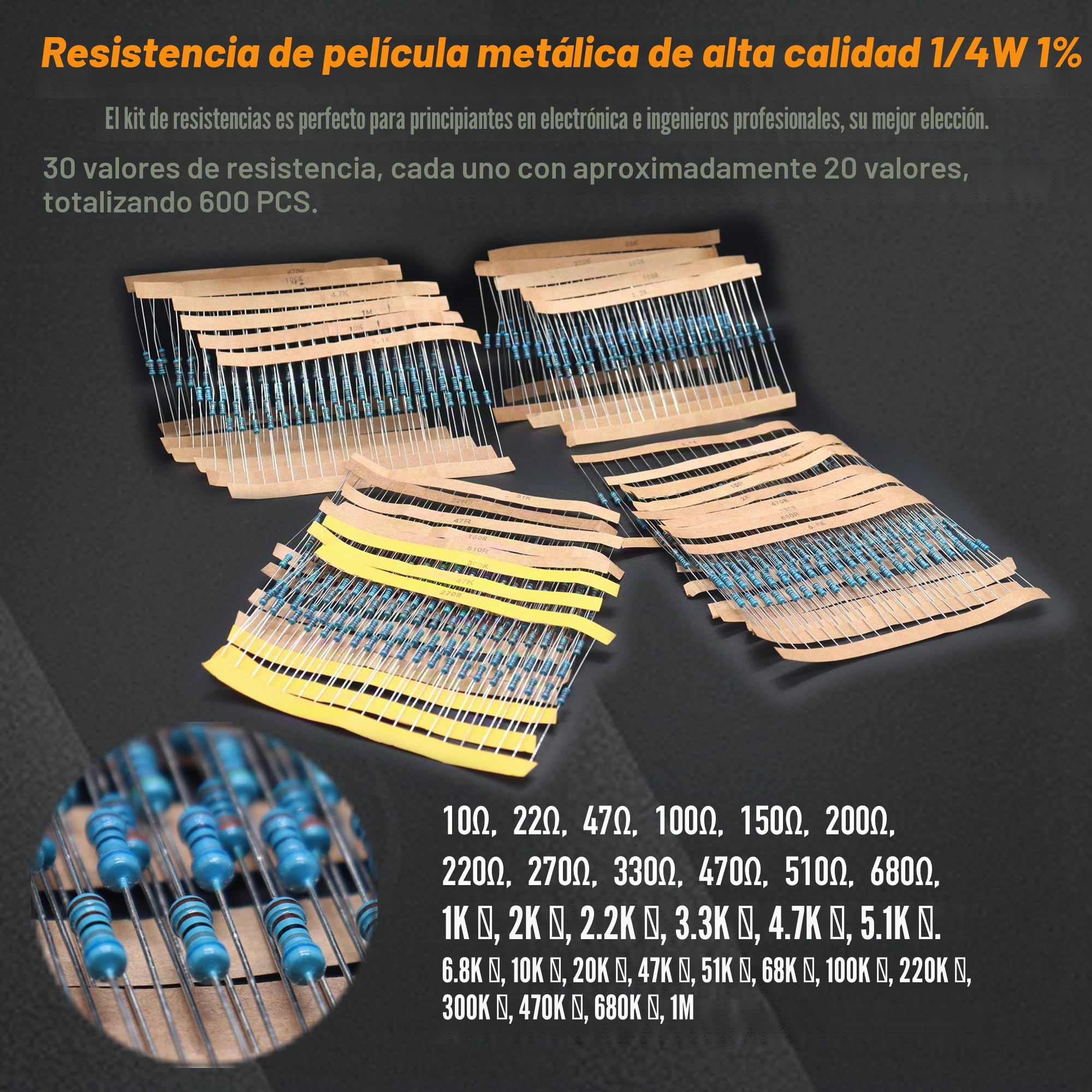 DIYoung Kit de Componentes Electrónicos 1390pcs, Resistencias, Diodos Led, Condensadores, Transistores