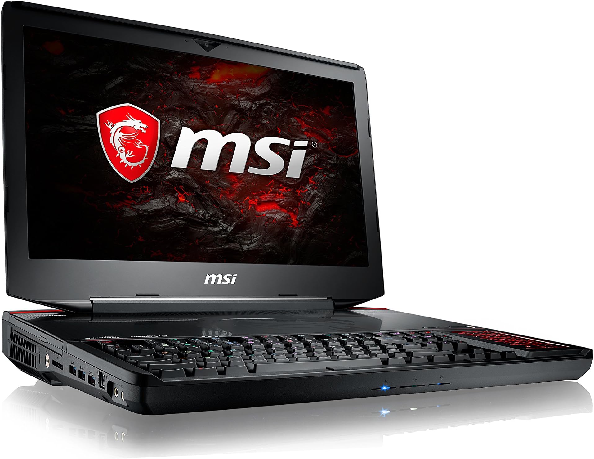 MSI GT83VR TITAN SLI-213 18.4" Hardcore Gaming Laptop Core i7-7920HQ GTX 1070 SLI 64GB 1TB NVMe SSD + 1TB Mech KB VR Ready,Black/Red