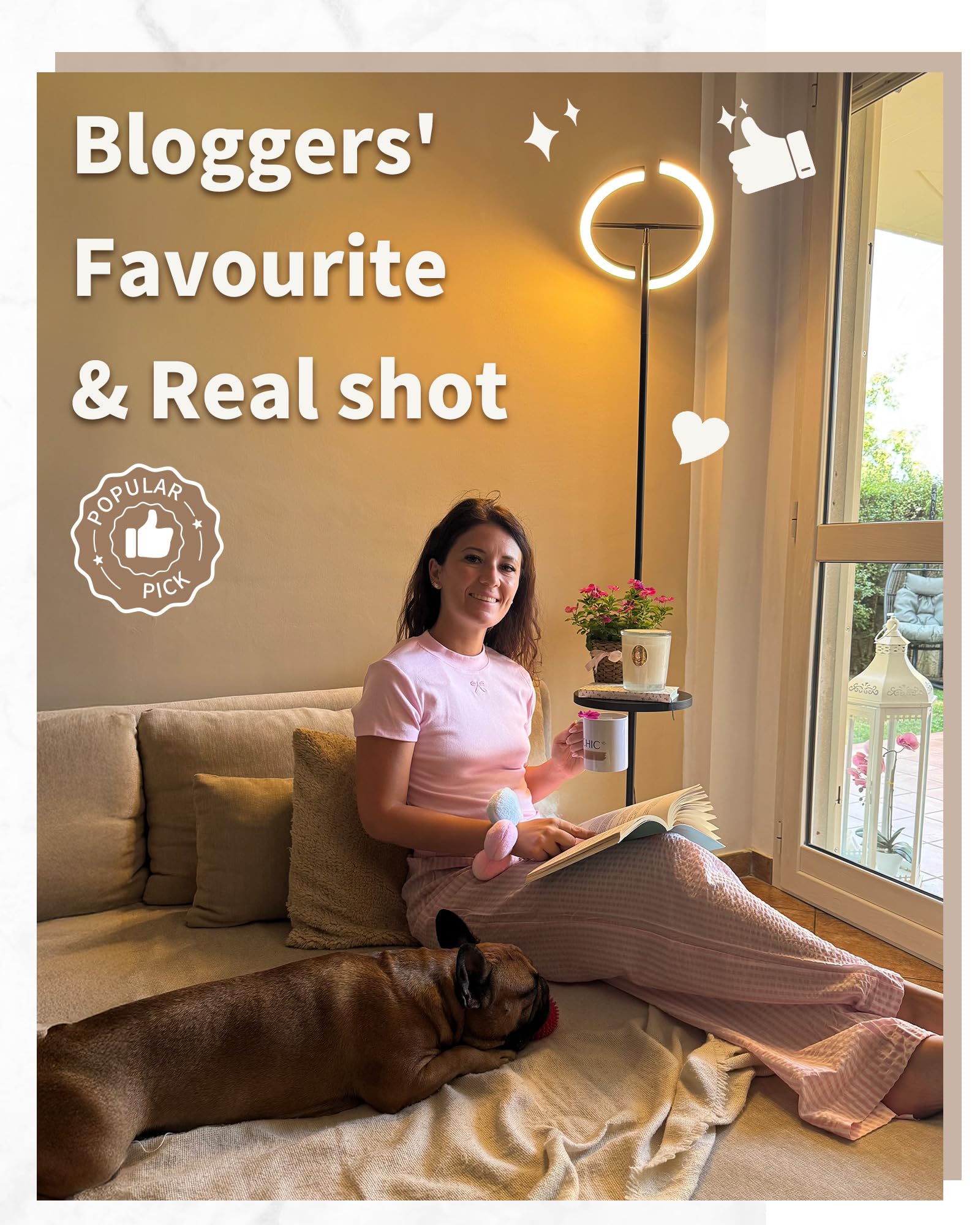 LuminexDesigns Lampada da Terra LED con Tavolino – 36 W dimmerabile con Telecomando e Touch, Testa Girevole 360°, 2700K-6500K, Lampada Moderna Nera per Soggiorno e Ufficio, 175 cm