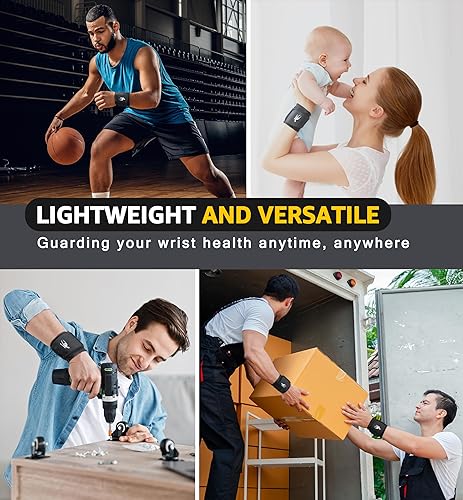 Miniatura 7 de HiRui Correa de compresión para muñeca, muñequera para fitness, levantamiento de pesas, tendinitis, artritis del túnel carpiano, alivio del dolor,