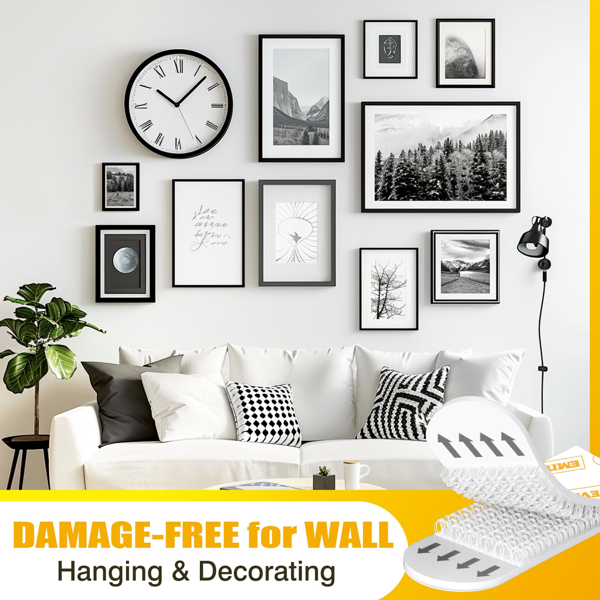 Tiras Para Colgar Cuadros Resistentes, Colgadores De Fotos Para Colgar Sin Daños, Kit Para Colgar Cuadros Ganchos Para Colgar Sin Clavos 21 Pares