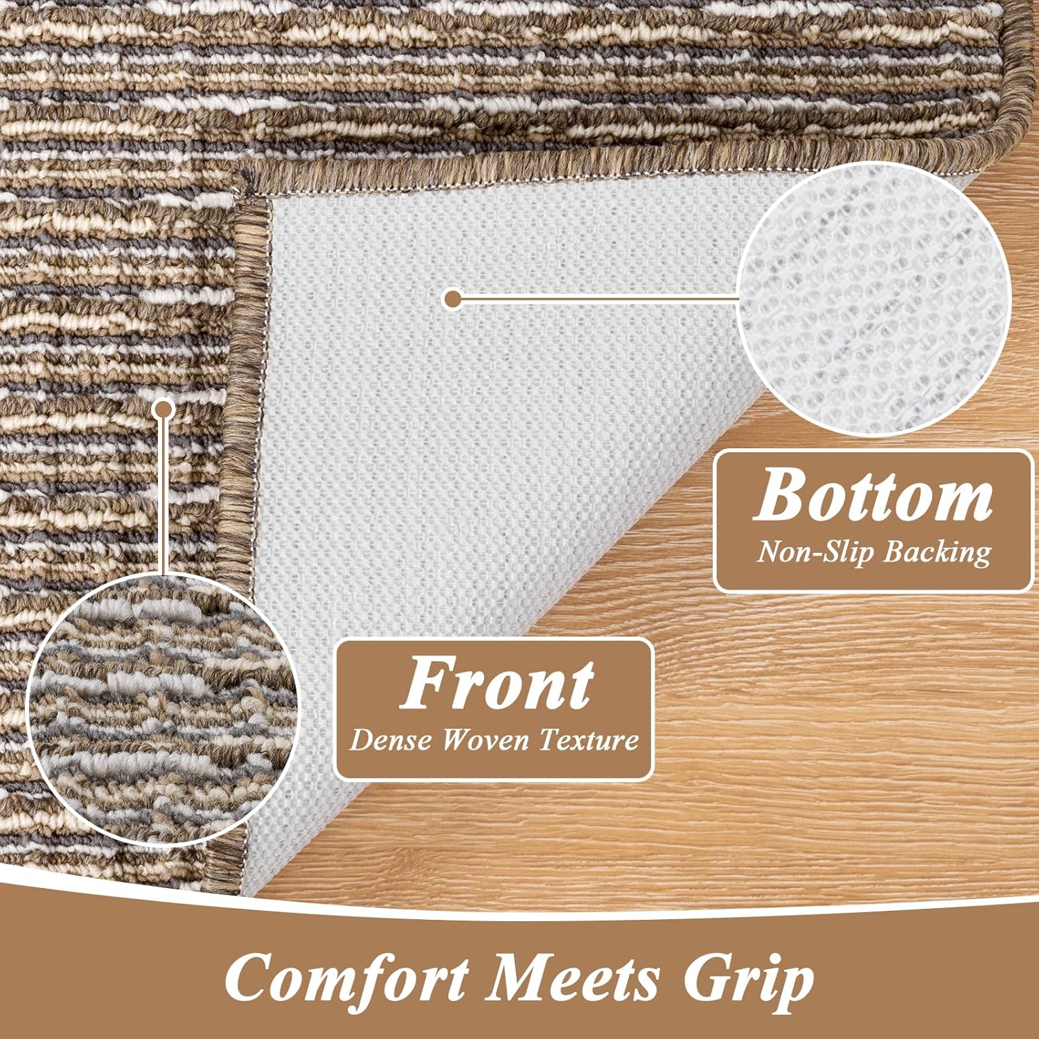 Ileading Indoor Door Mat 24"x36" Non-Slip Washable, Super Absorbent Stain Resistant Pet Friendly Muddy Paws Welcome Mat, Entryway Mat for Entrance Bath Laundry (Beige)