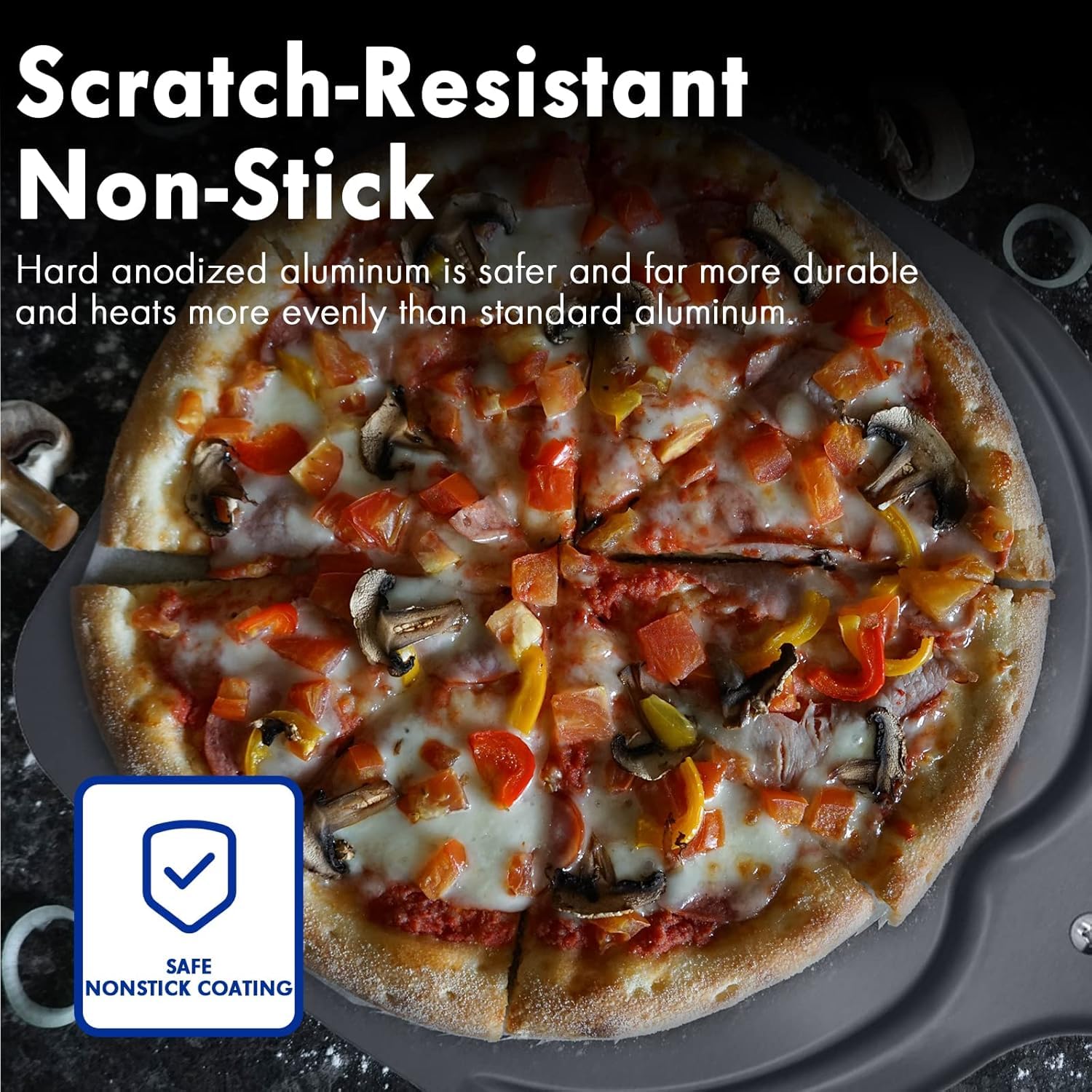 Pala de pizza, pala de pizza perforada de 14 pulgadas, paleta de pizza de aluminio profesional, grado de restaurante, mango largo, antiadherente para horno de pizza al aire libre