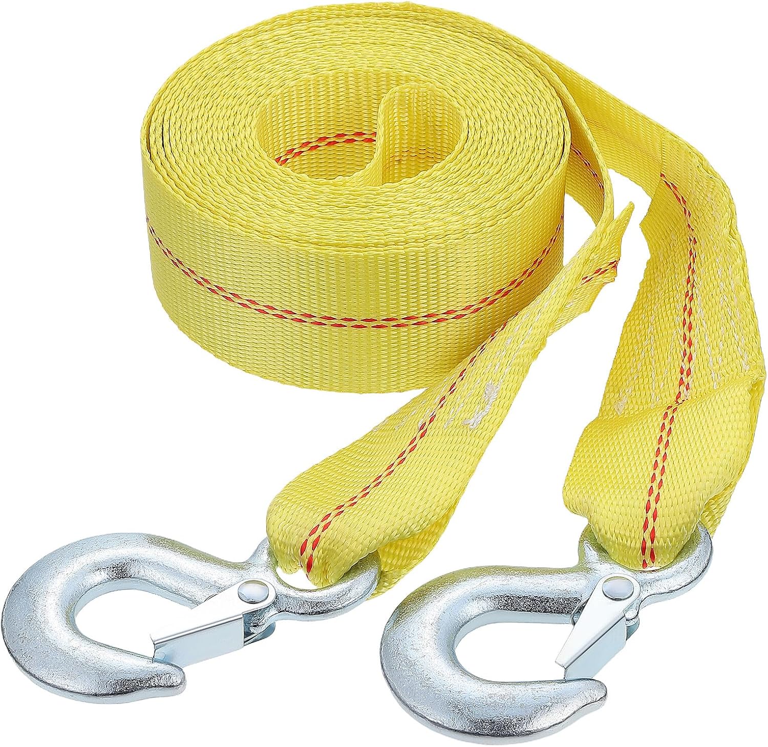 Heavy Duty Car Trailer Towing Strap 6m 9 Ton Polyester Rope with Hooks Automotive Tow Strap for Truck Rv Cargo Trailer Accessories