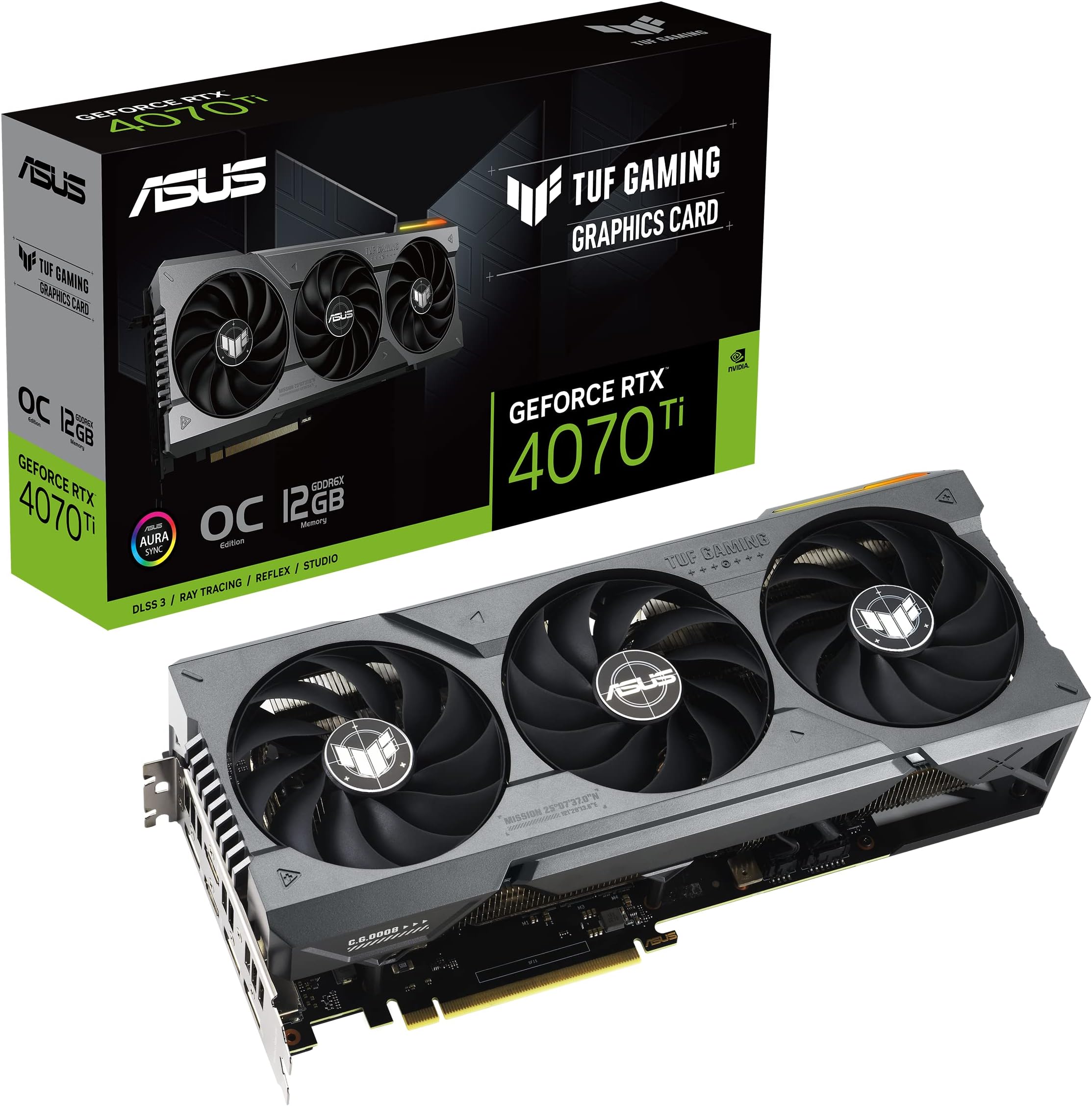TUF Gaming NVIDIA GeForce RTX™ 4070 Ti OC Edition Gaming Graphics Card (PCIe 4.0, 12GB GDDR6X, HDMI 2.1a, DisplayPort 1.4a)