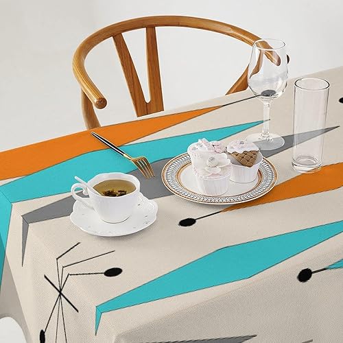 Miniatura 728 de Mantel floral hippie, diseño retro de los años 70, naranja, rosa, azul, floral, bohemio, estampado estético de margaritas, para fiesta, picnic