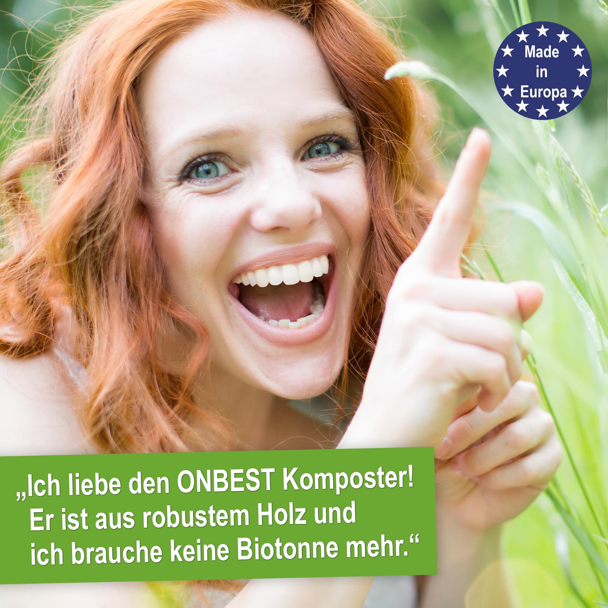 Onbest Wetterfester Komposter aus lasiertem Holz – Holzkomposter mit Stecksystem – Langlebiger & hochwertiger Kompostierer – Großer Schnellkomposter für Gartenabfälle & Biomüll – 520 Liter