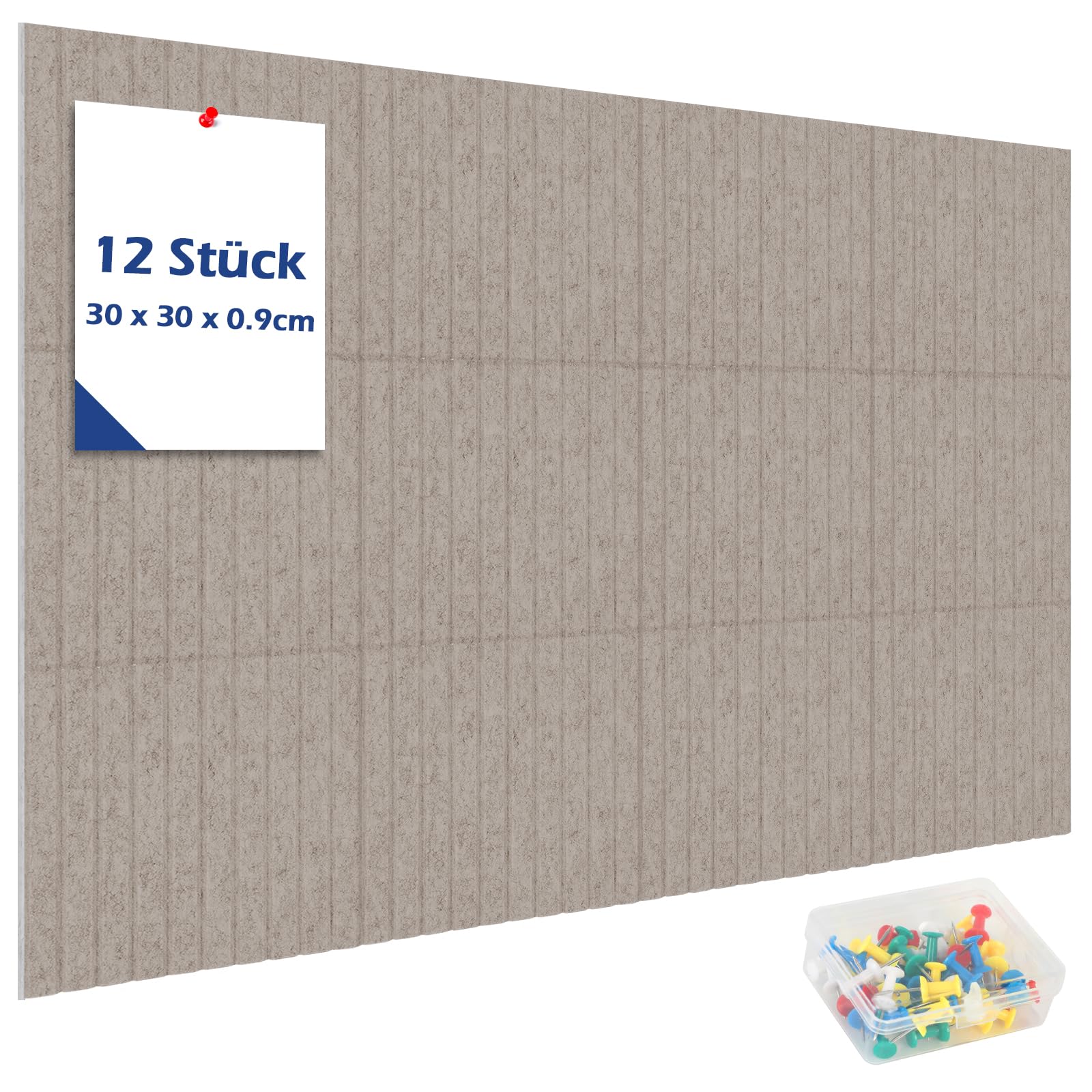 Lot de 12 grands tableaux d'affichage autocollants en feutre - 90 x 120 cm - 30 x 30 cm - Pour la maison, l'école, les murs de bureau