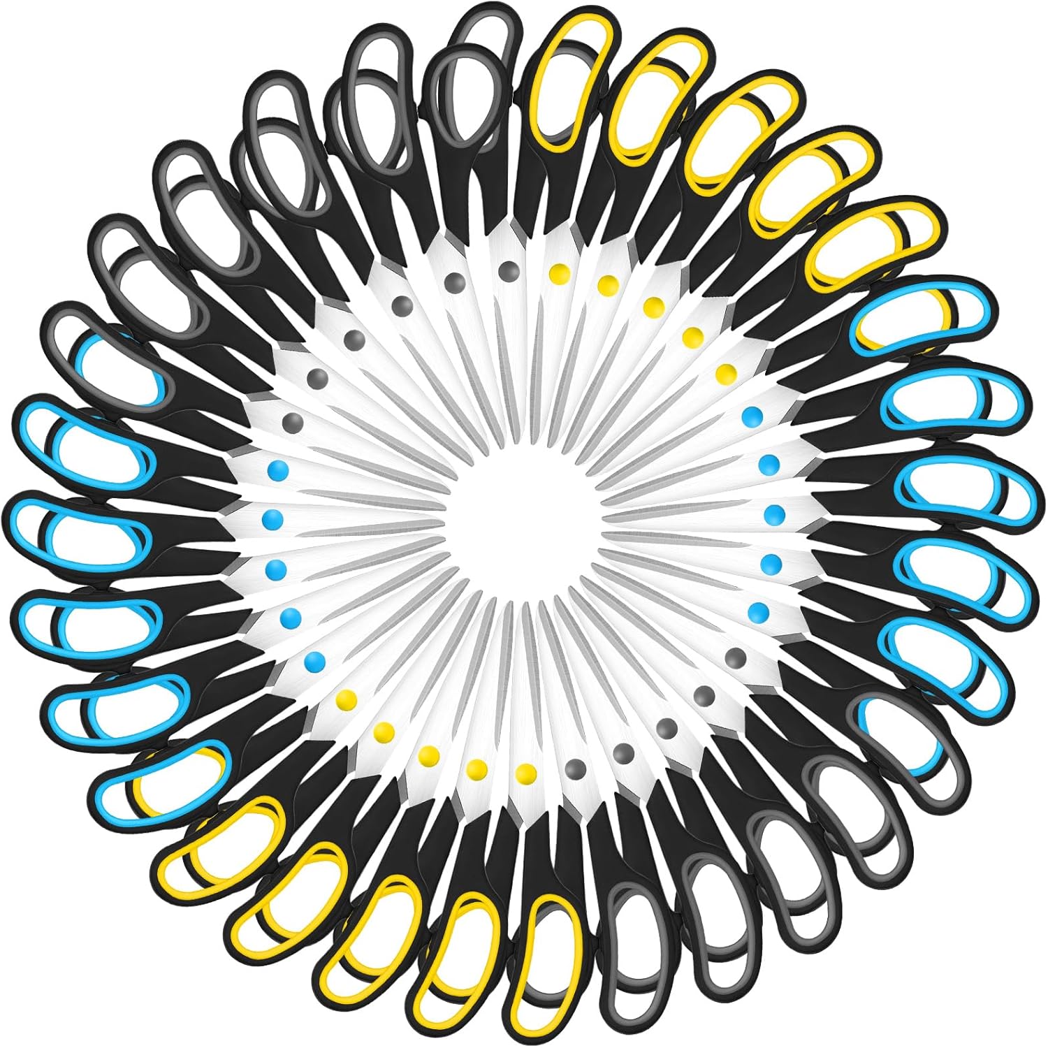 WILLBOND Scissors Bulk 8" Multipurpose Professional Heavy Duty Multicolor Sewing Stainless Steel Scissors Set for Office Home Sewing Fabric