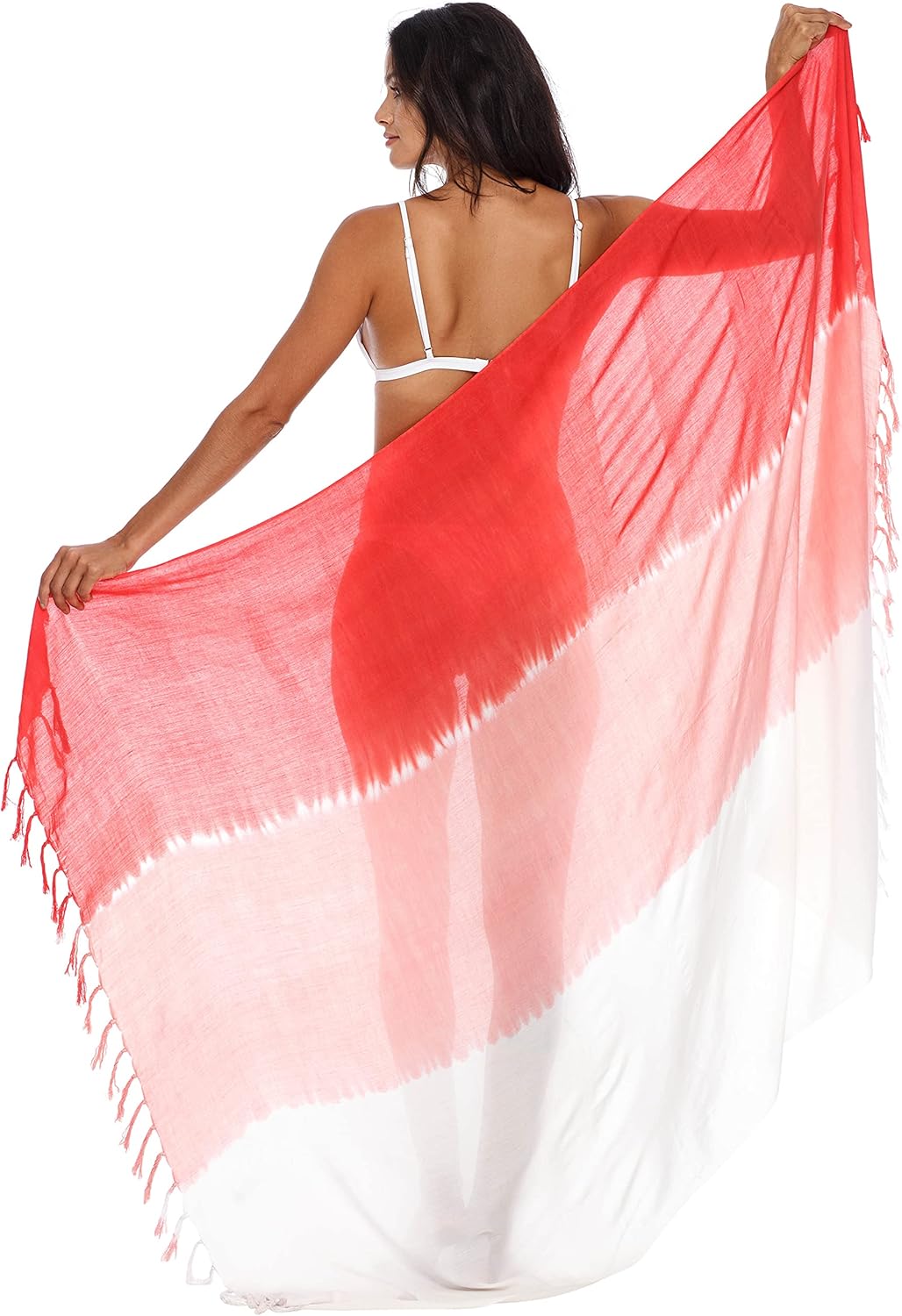 SHU-SHI Sarong Wraps For Women Beach Cover Up Skirt Swimsuit Wrap Pareo Coverups Ombre Tie Dye - Image 3