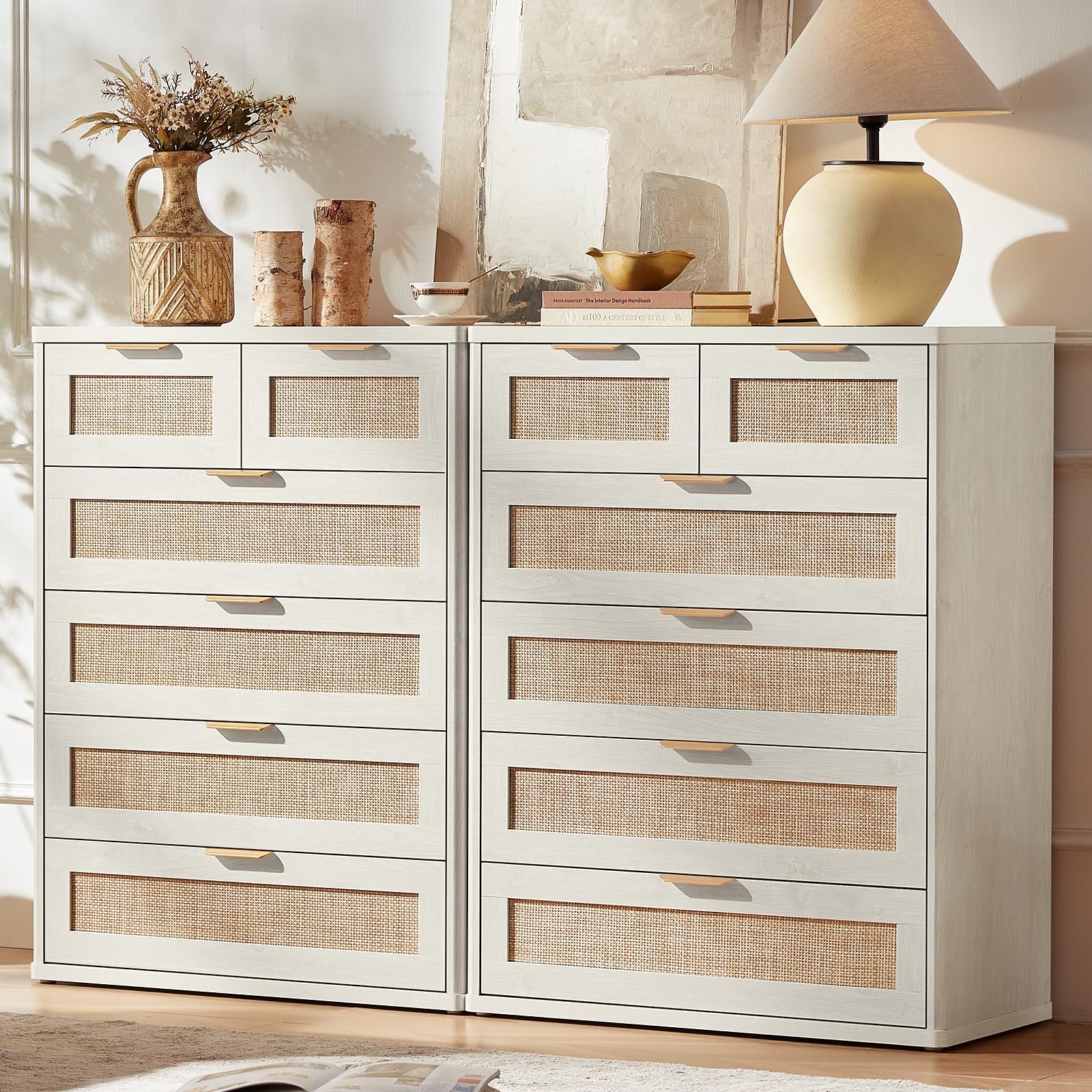 boho dresser set LEYAOYAO Rattan for Bedroom 2, 41