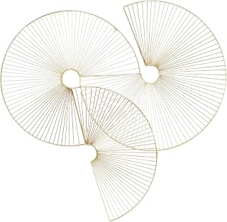 CosmoLiving by Cosmopolitan Metal Sunburst Home Wall Decor Half Moon Wall Sculpture, Wall Art 23" x 3" x 23", Gold