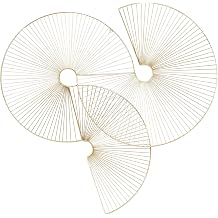 CosmoLiving by Cosmopolitan Metal Sunburst Home Wall Decor Half Moon Wall Sculpture, Wall Art 23" x 3" x 23", Gold