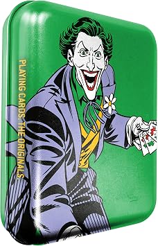 Cartamundi DC Comics The Joker Playing Cards In Embossed Retro Tin, 55 Vintage Style Cards, Great Gift For Any Superhero Fan!
