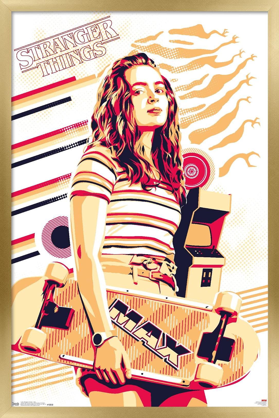 Trends International Netflix Stranger Things: Season 3 - Max Wall Poster, 22.375" x 34", Gold Framed Version