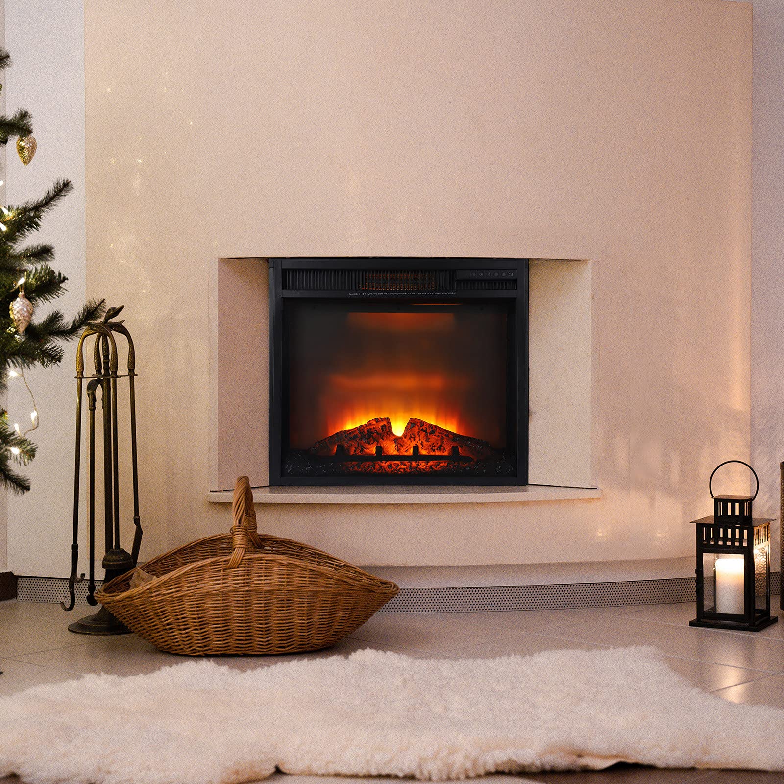 Buy 23Inch Electric Fireplace Glass Digital, MultiColor Flame and