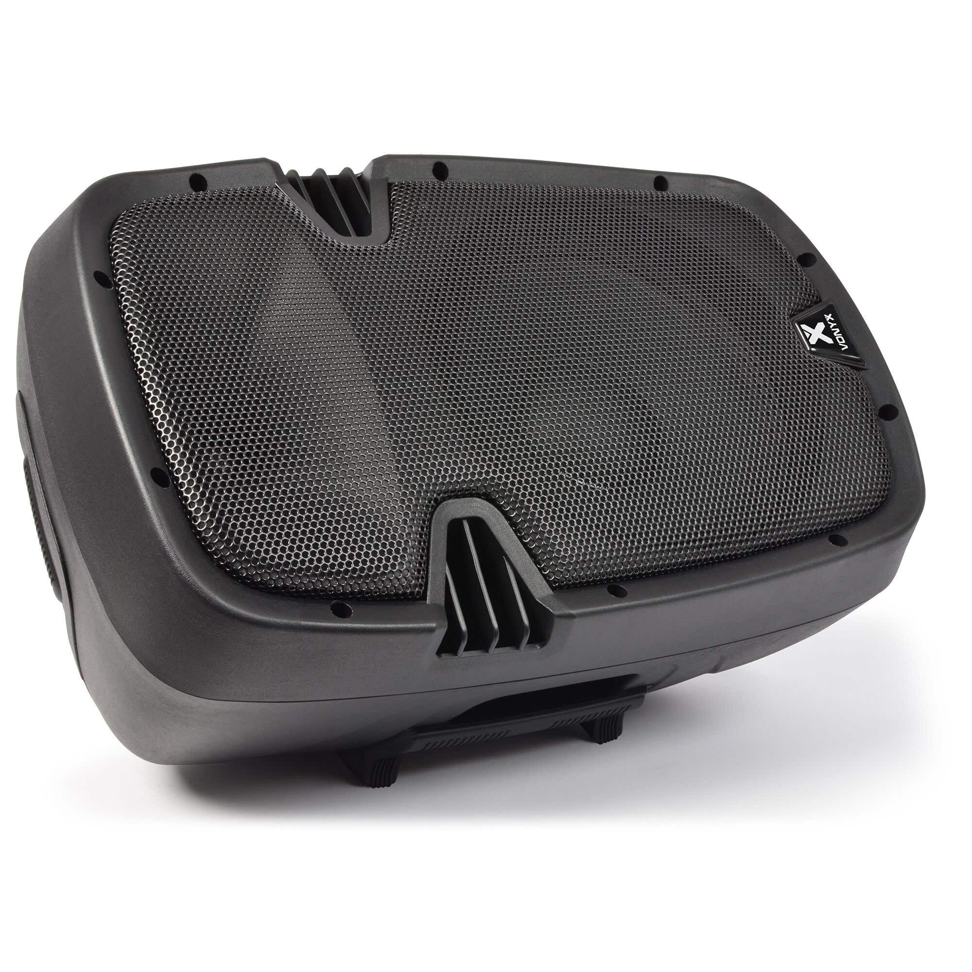 Vonyx Altavoz portátil de 10" PA de 400W en Carcasa rígida de ABS con tecnología Bluetooth, Reproductor Multimedia MP3 con USB y SD, Entrada RCA, XLR y Jack. Agujero para Vaso Tophat.