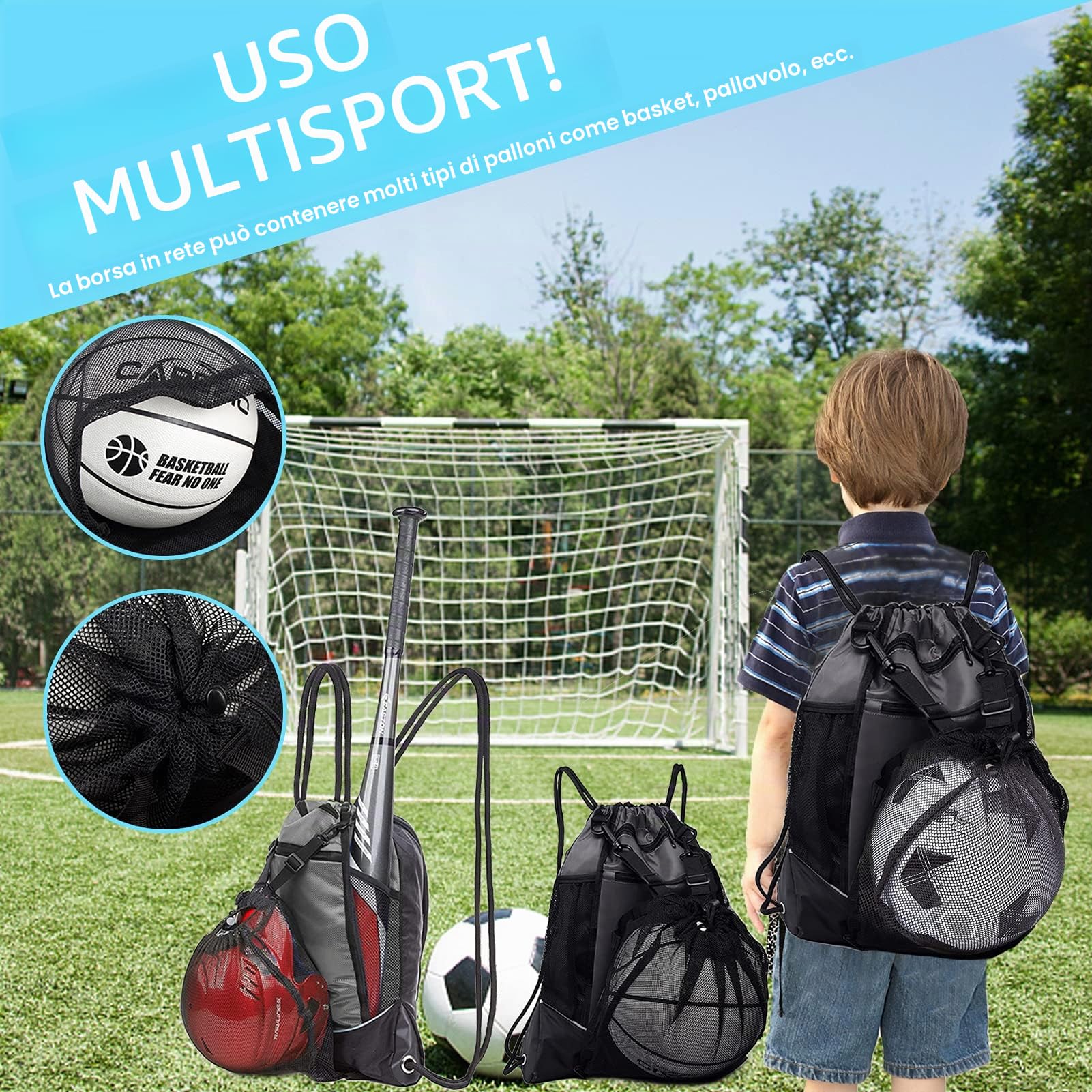 STAY GENT Zaino da calcio per ragazzi, Zaini per pallacanestro, pallavolo e calcio per bambini, ragazze, Uomo e Donna Borsa Calcio con Chiusura a Cordoncino e Tasca, Basket Pallavolo Baseball Palestra