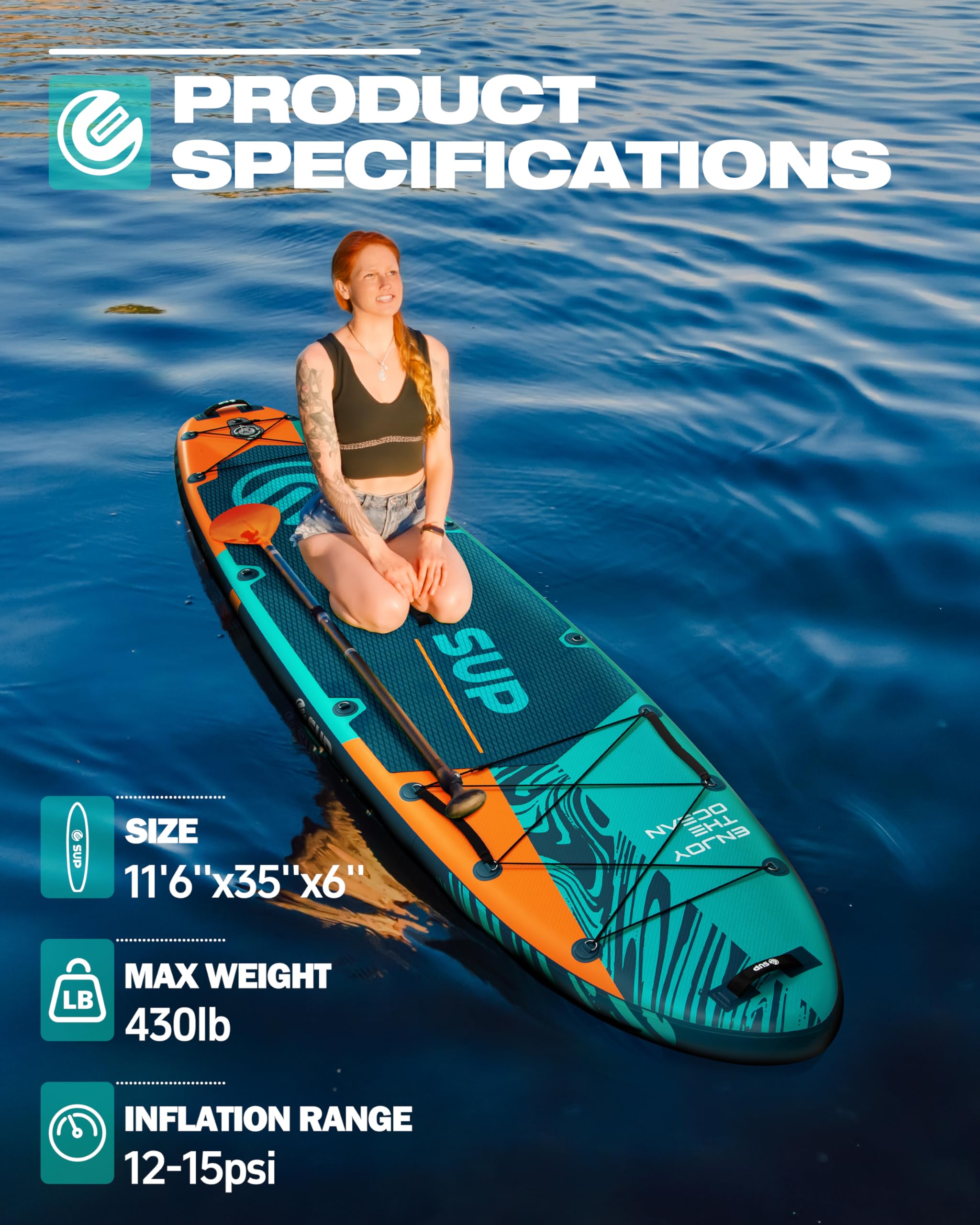 【新品】パドルボード・サップボード　11フィート　幅35インチ　青 Amazon | ESUP 空気注入式 スタンドアップパドルボード 11