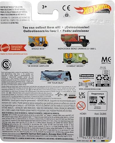 Miniatura 8 de Hot Wheels Jurassic World 2022 Premium Pop Culture Complete 5 Car Diecast Set DLB45-946Q Release