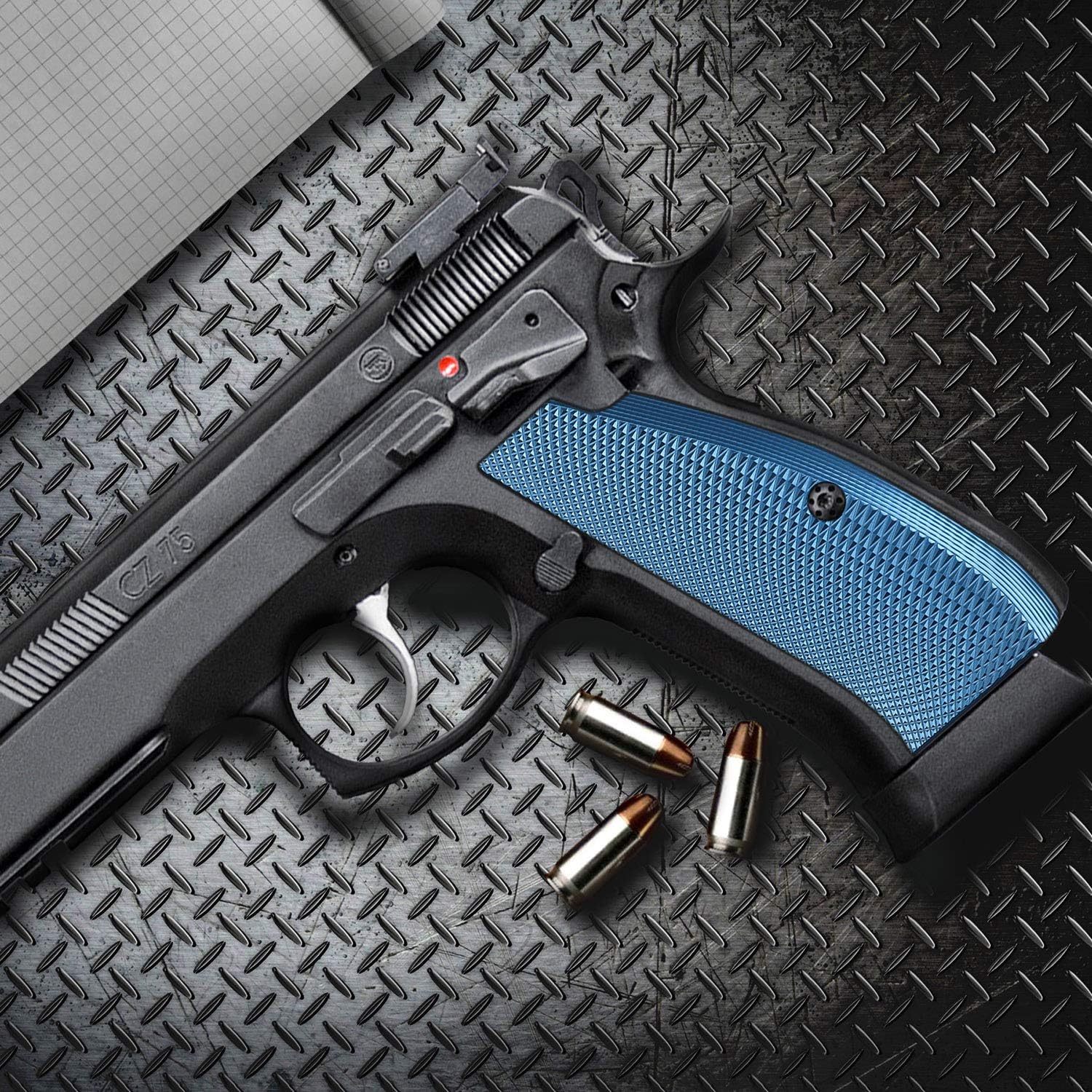 Cool Hand Aluminum Grips for CZ 75 SP-01 Tactical, CZ 75B BD, CZ 75 Shadow Target, Shadow 2, Tristar P120, Canik Full Size, Black Screws Included