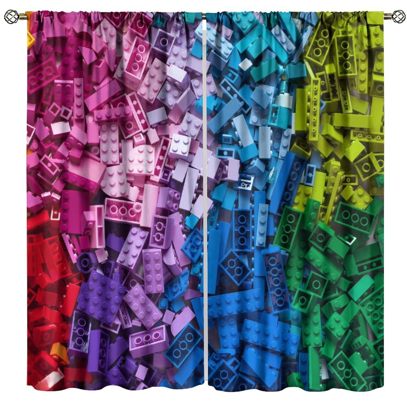 Rideaux blocs de construction avec impression 3D colorée haute netteté