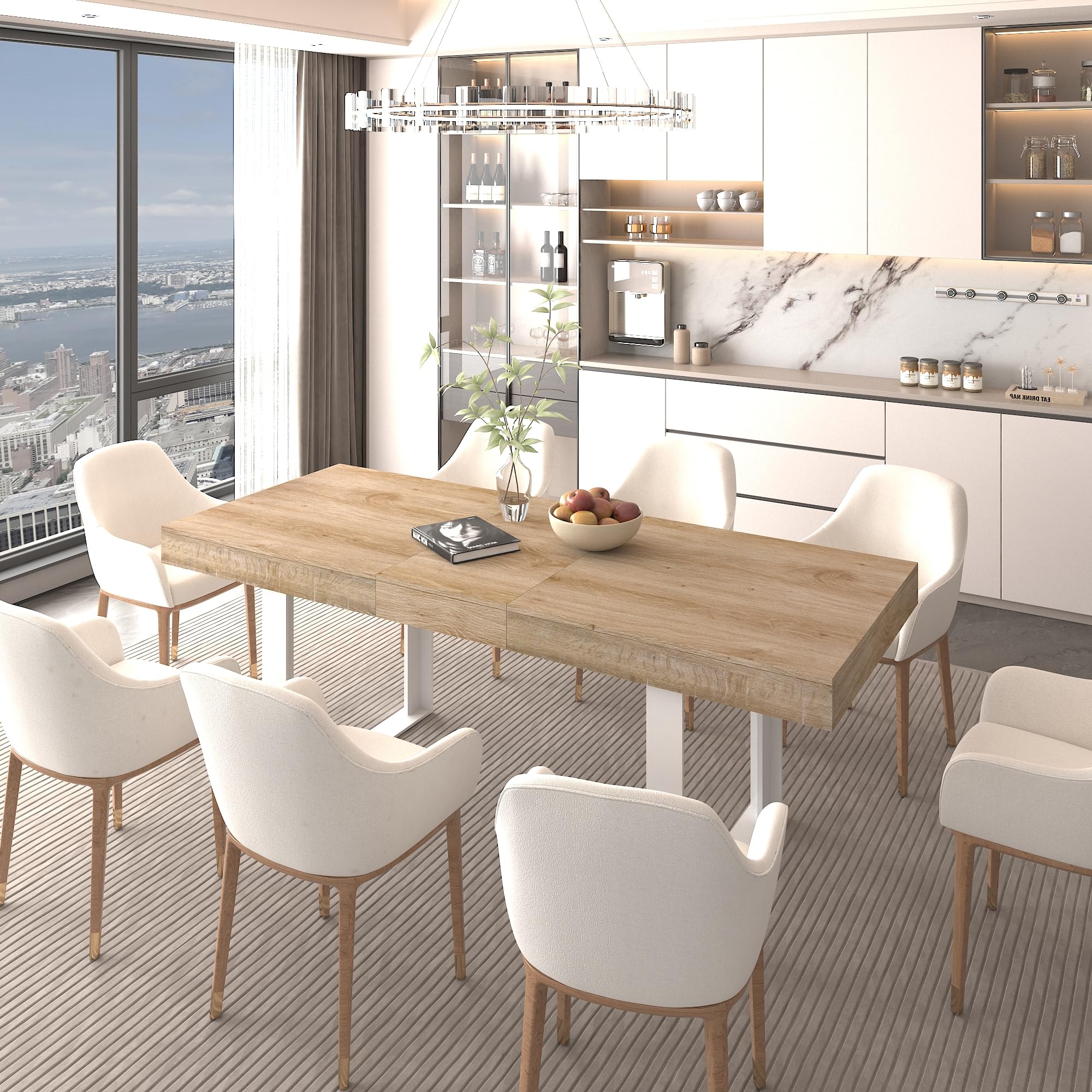 Amazon.com - KEIKI 62.99'' to 78.7'' Extendable Dining Table