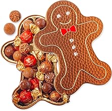 Christmas Gift Tin, Gingerbread Man with Foiled Hazelnut Chocolate Bon Bons – Holiday Chocolate Gift Basket for Kids & Adults- Bonnie and Pop