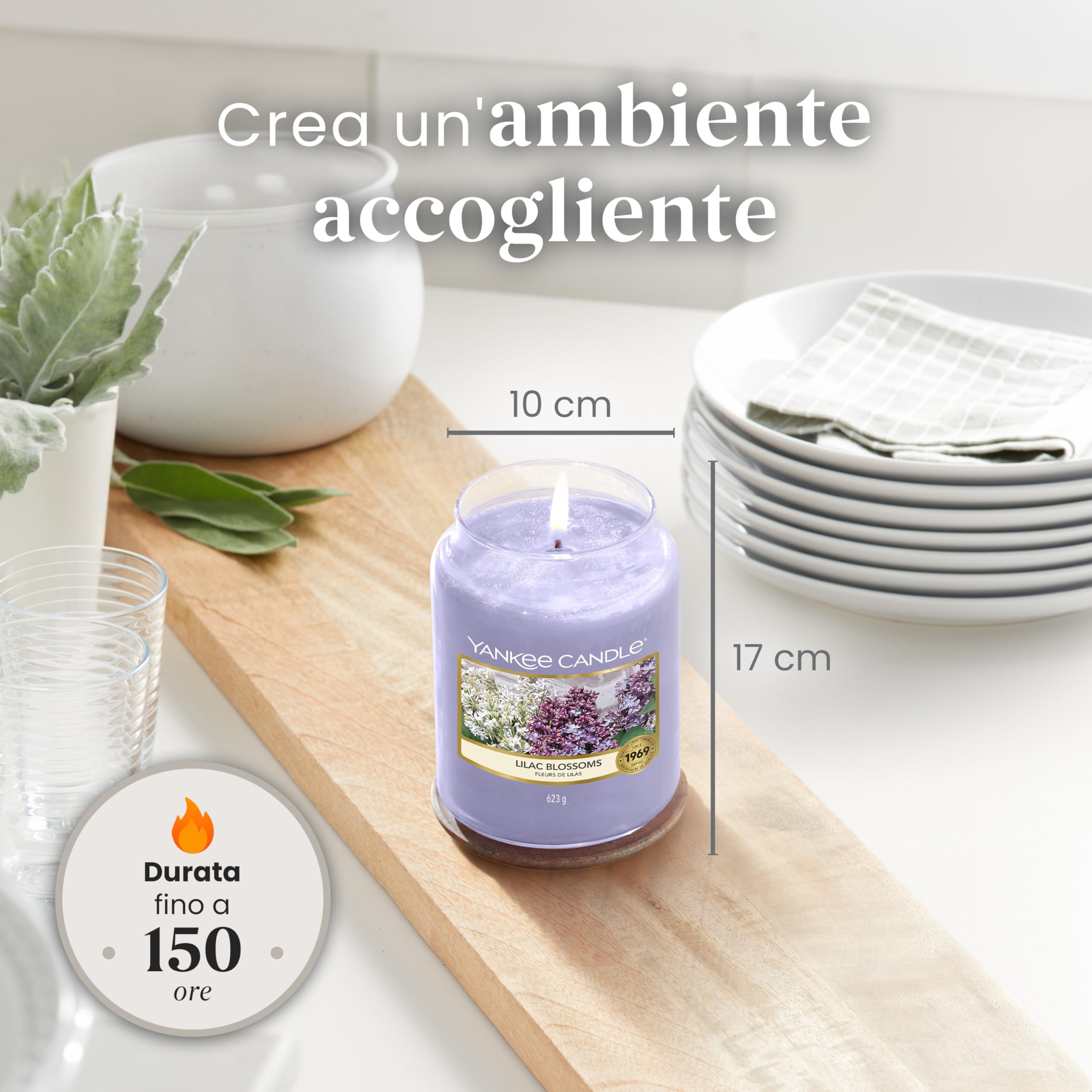 Yankee Candle Candela Profumata | Lilac Blossoms Grande Barattolo | Candele a Lunga Durata: fino a 150 Ore | Regalo Perfetto per Donne