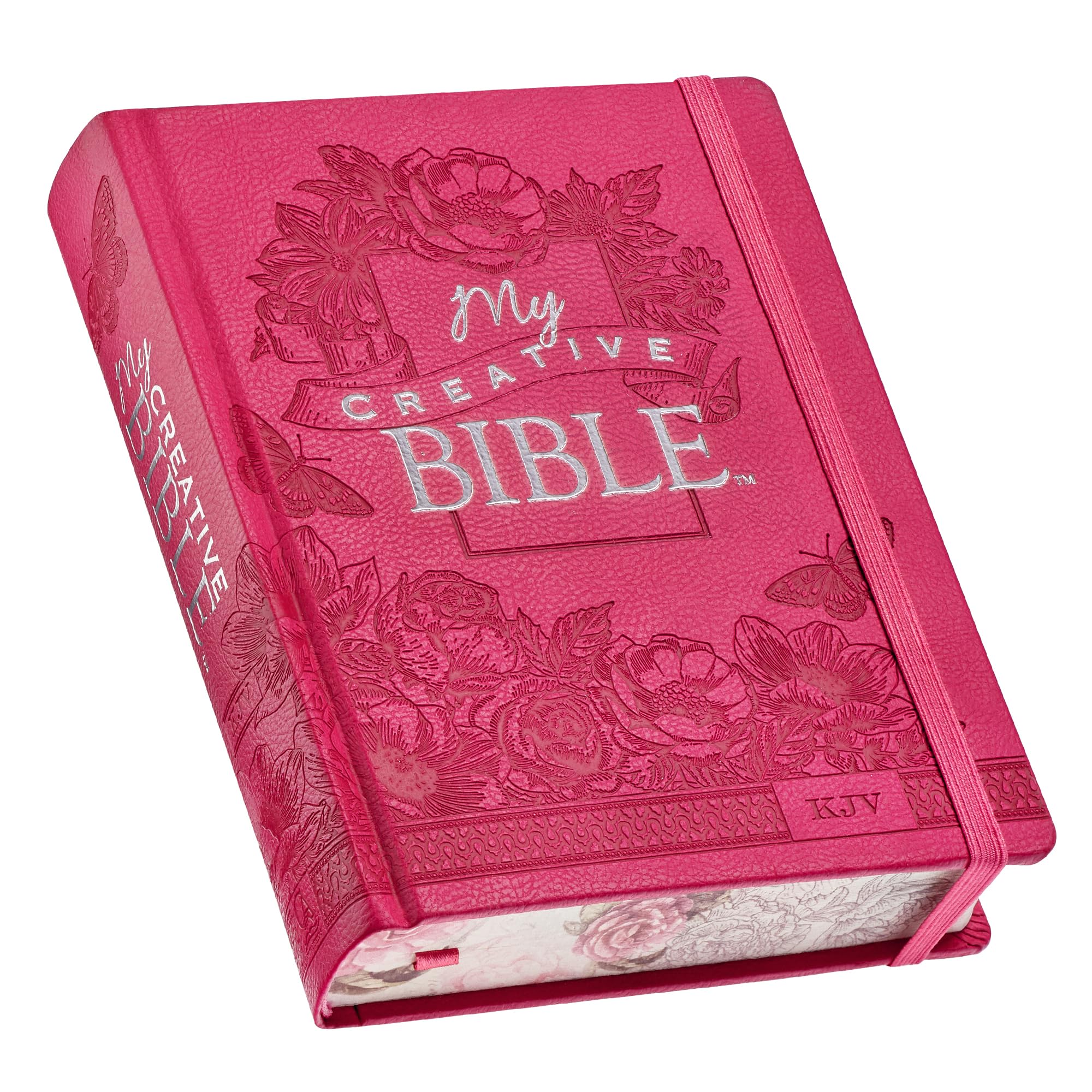 KJV Holy Bible, My Creative Bible, Faux Leather Hardcover - Ribbon Marker, King James Version, Bright Pink w/Elastic Closure (KJV Creative Editions)