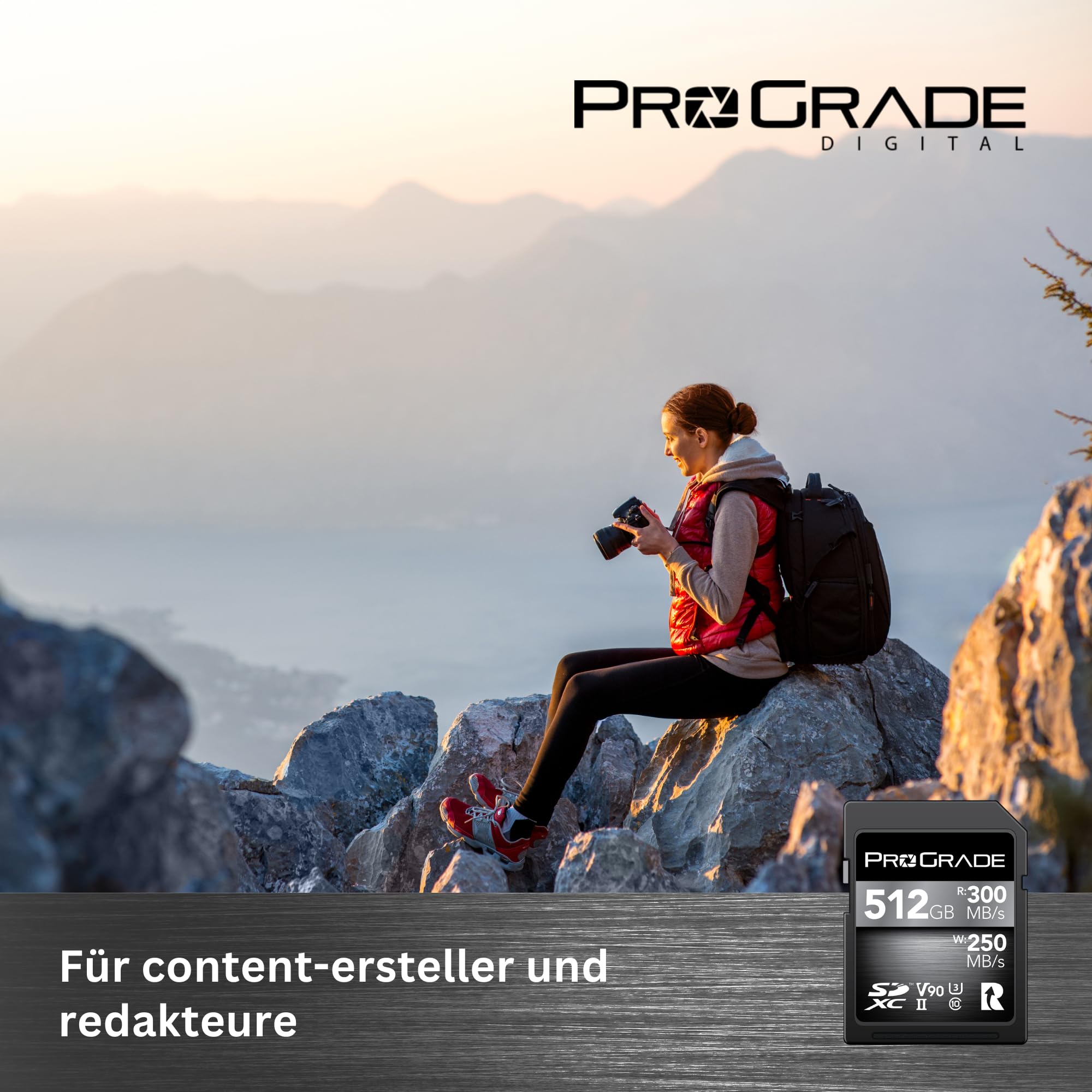 SD UHS-II 512 GB Karte V90 - Bis zu 250MB/s Schreibgeschwindigkeit und 300MB/s Lesegeschwindigkeit | Für professionelle Filmemacher, Fotografen und Kuratoren von Inhalten - von Prograde Digital