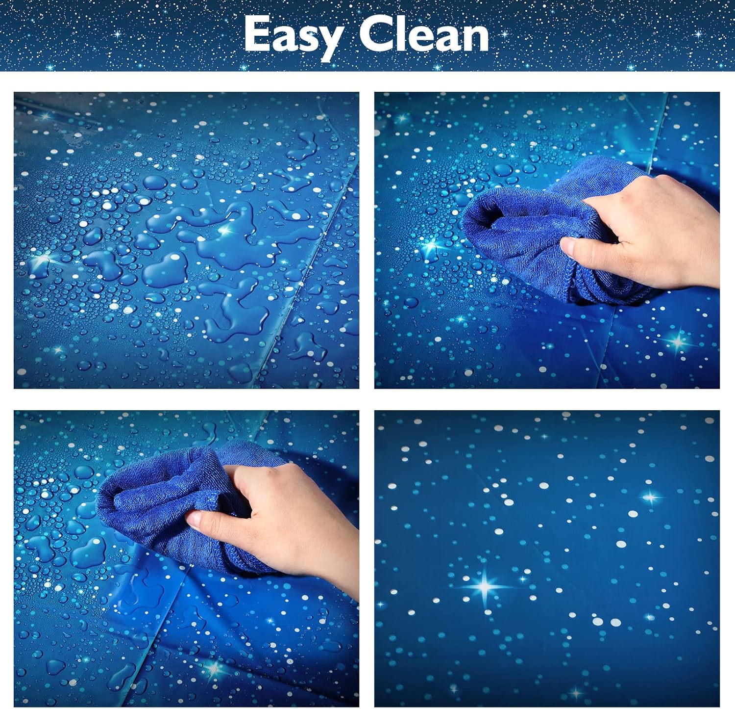 8 Pieces Space Tablecloth Starry Night Tablecloth Decorations Plastic Galaxy Table Cover Space Stars Theme Party Supplies for Birthday Home Decorations, 54 x 108 Inch