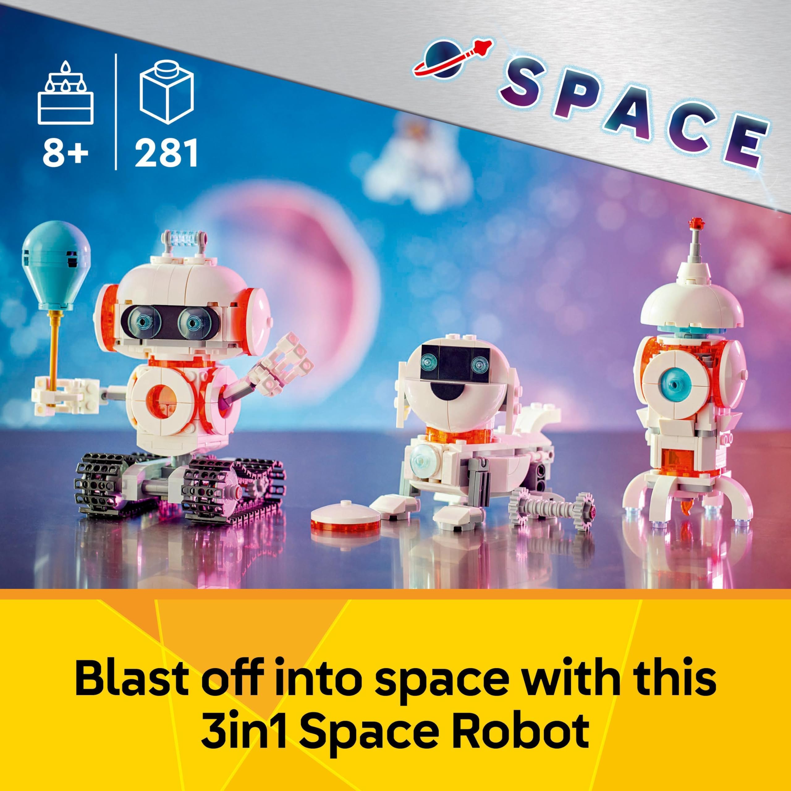 LEGO Creator 3in1 Space Robot Toy, Transforms into a Dog Figure or Rocket Model, Building Set for Kids - Image 3