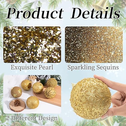 Miniatura 4 de LANGXUN 12 bolas de Navidad negras grandes hechas a mano de 3.2 pulgadas, decoración de árbol de Navidad 2023, decoración de árbol de Navidad,