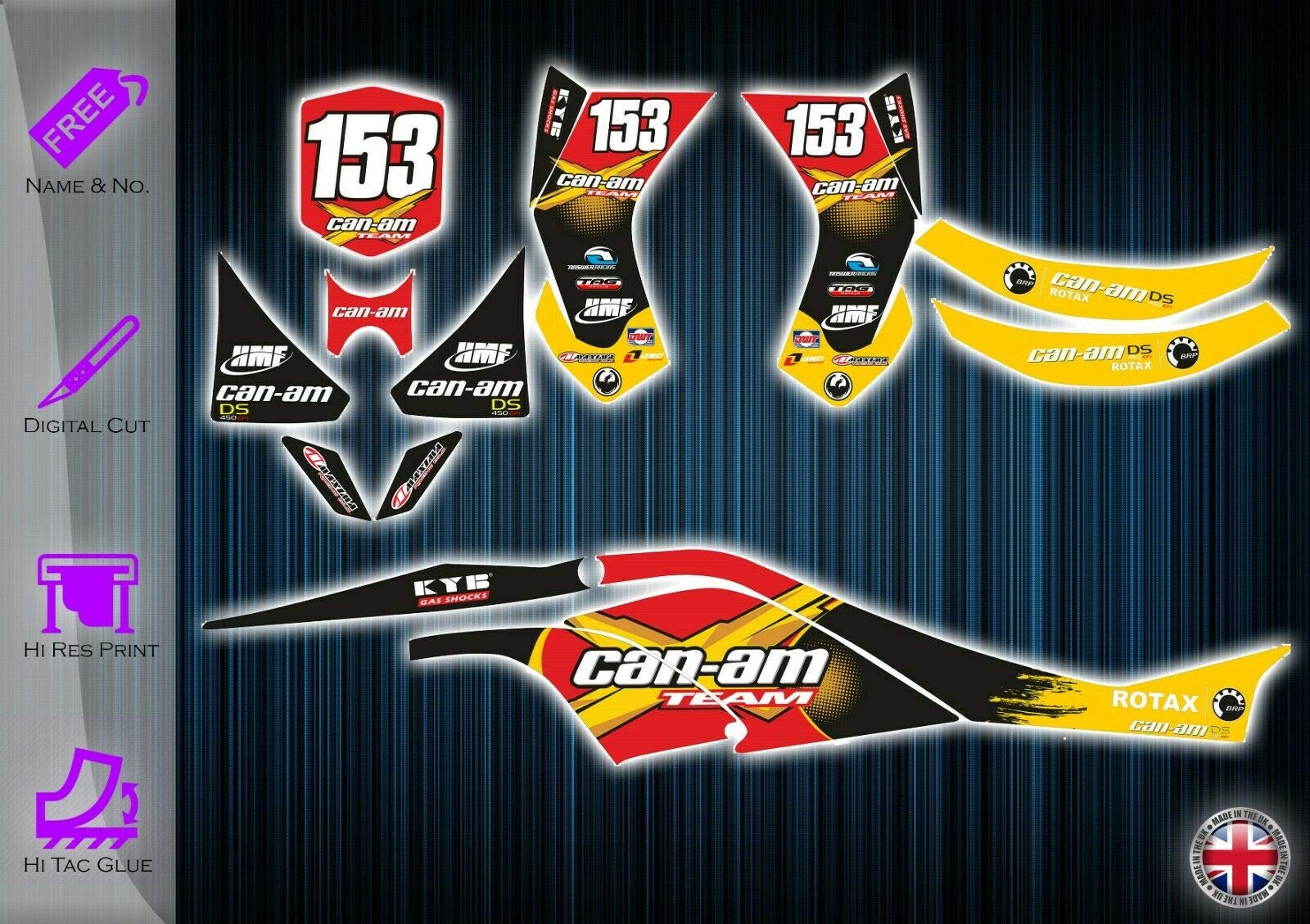 Buy CAN AM DS450 STICKERS GRAPHICS KIT DECALS CANAM DS 450 ATV