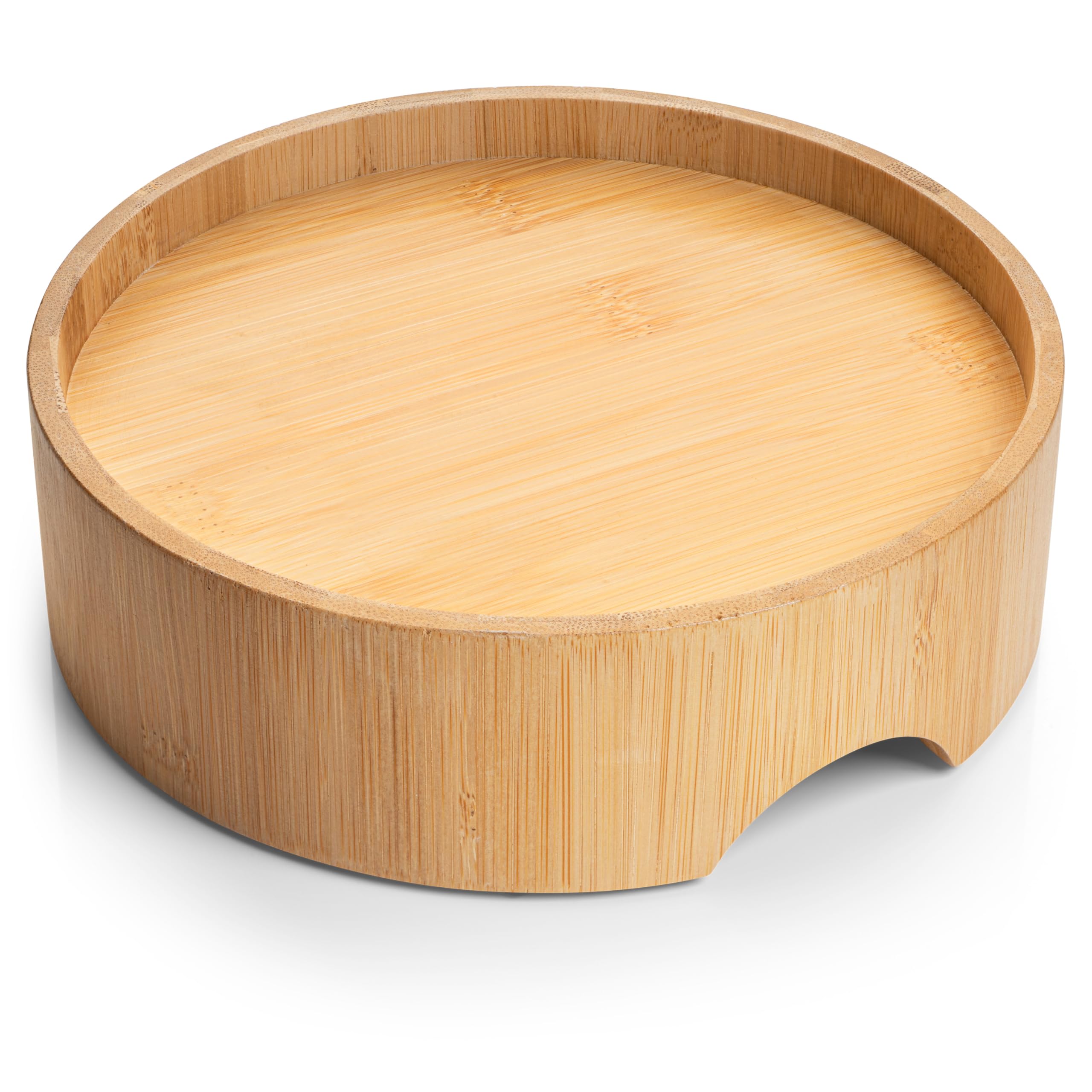 CatGuru Food Table for Cat Bowl, Non Slip Pet Feeding Station for Cat Food Bowls, Raised Stand for Food and Water Cats Bowls, Elevated Pet Feeder, Stress Free Pet Dish Stand (Bamboo, Standard)