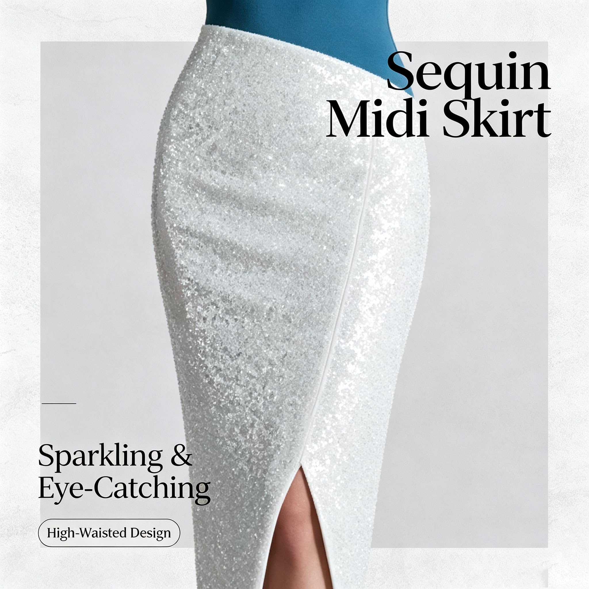 Vestito da Sera da Donna con Paillettes E Monospalla