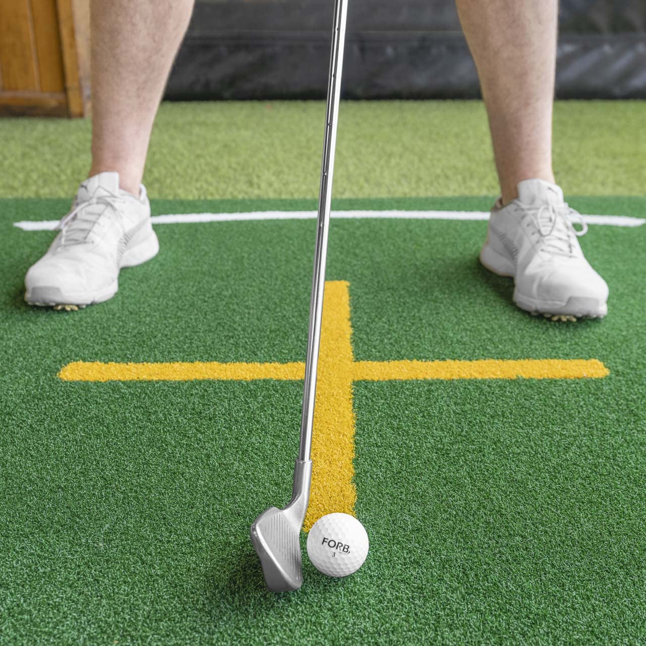 FORB Golf Tapis d'Enseignement [1,5 m x 1,5 m] | Swing, Position et Alignment