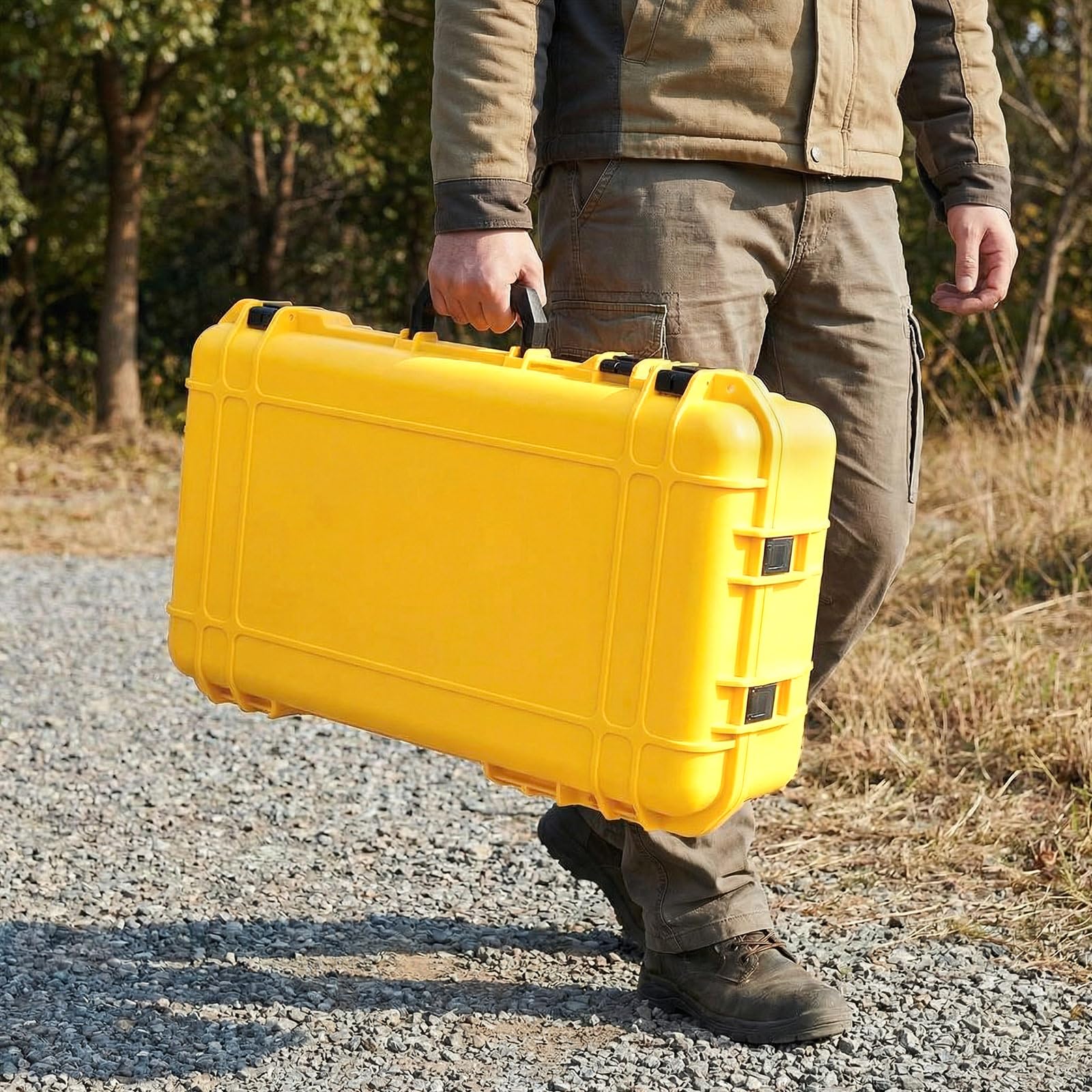 Relaxweex 22.4 x 16.1 x 10.2 Inch Hard Case, Grid Shell, Yellow
