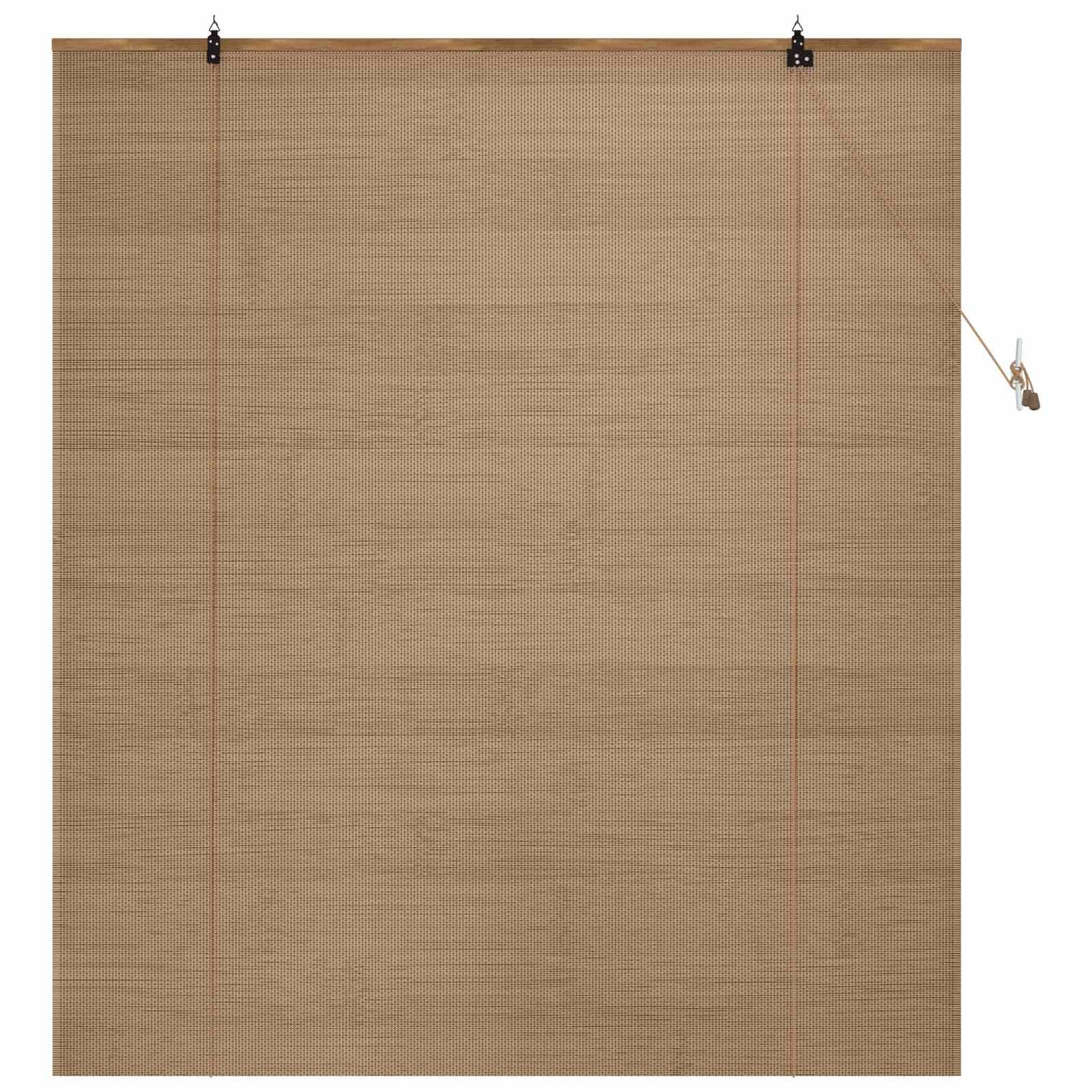Store Enrouleur Bambou Marron 160 x 160 cm avec contrôle lumière réglable pour intérieur Montage Polyvalent Protection Solaire Ambiance chaleureuse