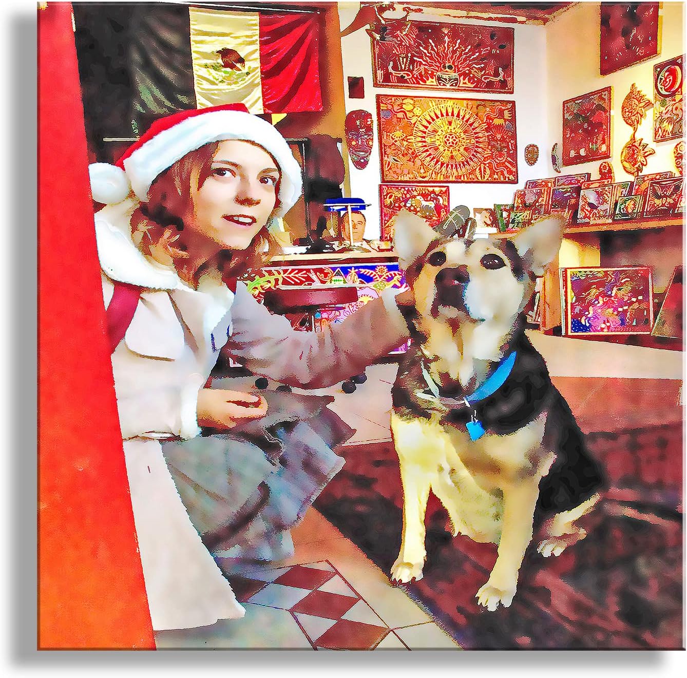 Candid People Portrait Photograph with a Girl and Her Dog at 4th Avenue Tucson Arizona