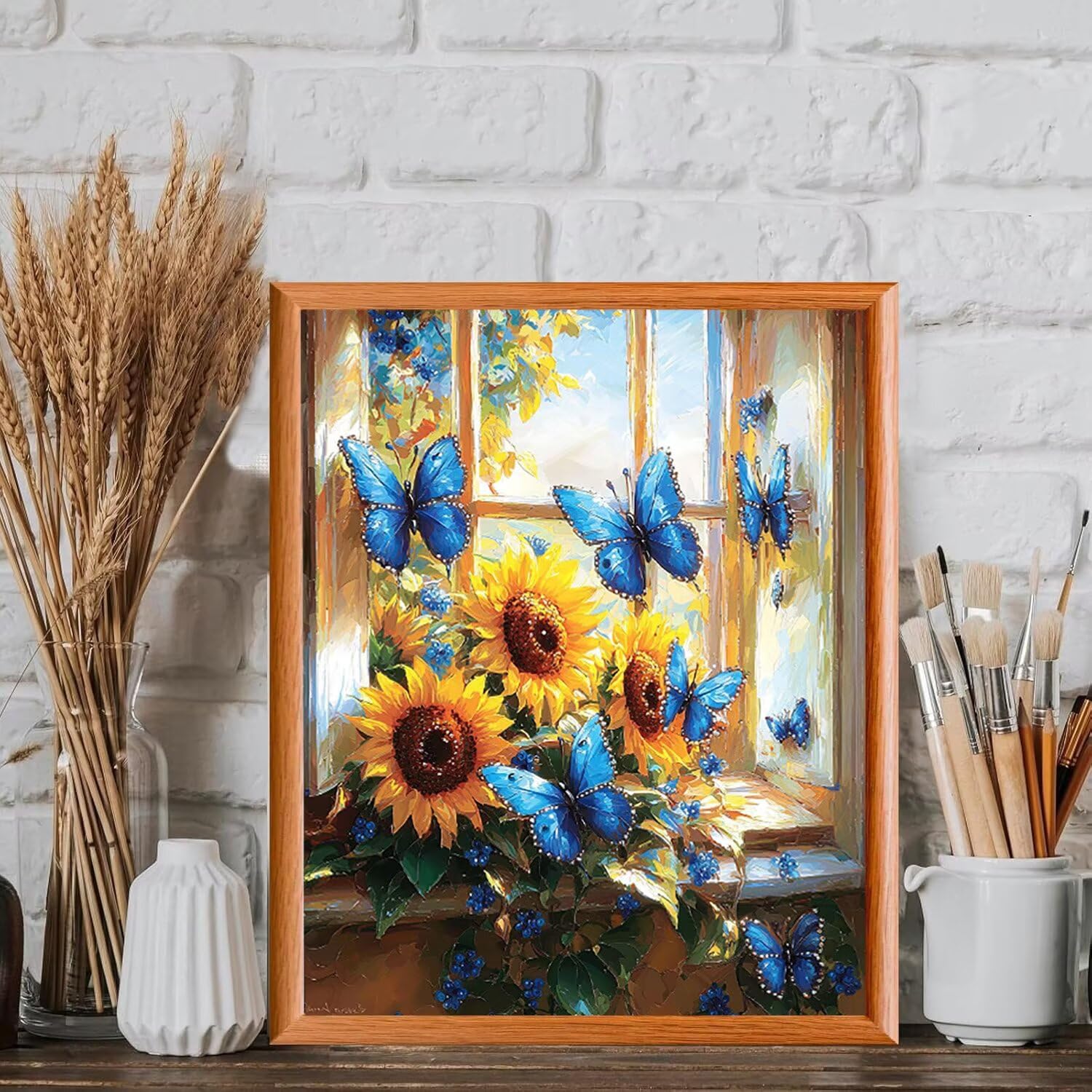 WEISHIWE Tournesol et papillon Peinture Numero Adulte Kits, 80x100cm m-982