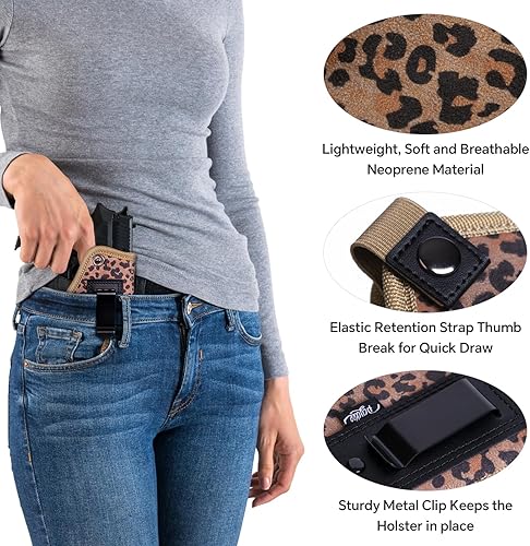 Miniatura 5 de Funda para pistola para mujer, funda de transporte oculta para pistolas universal IWB para Glock 19 26 43 Springfie XD LC9 y pistolas similares