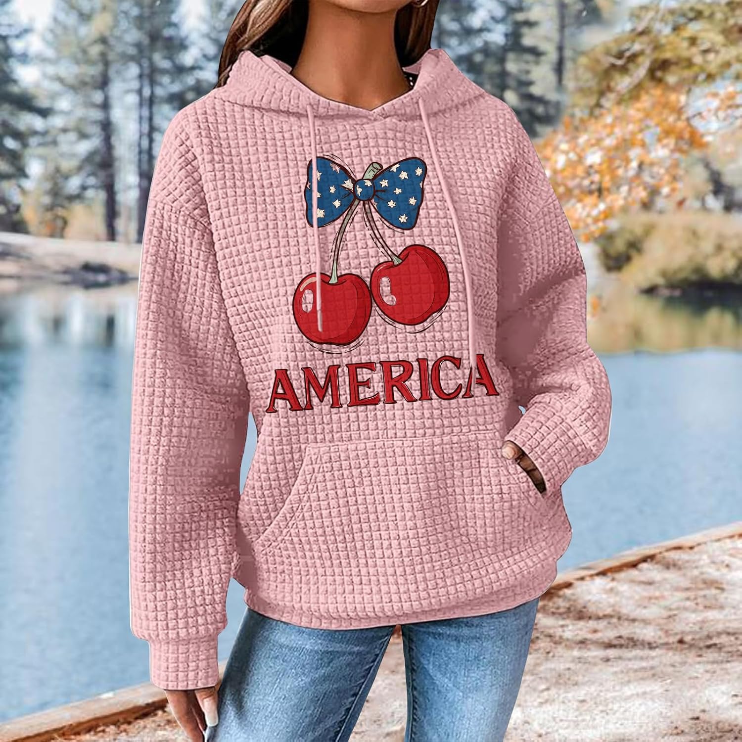 Women's Fashion Sweatshirt Comfy Drawstring Plus Size Loose Long Sleeve Crewneck Casual Daily Sports Hiking Hoodie