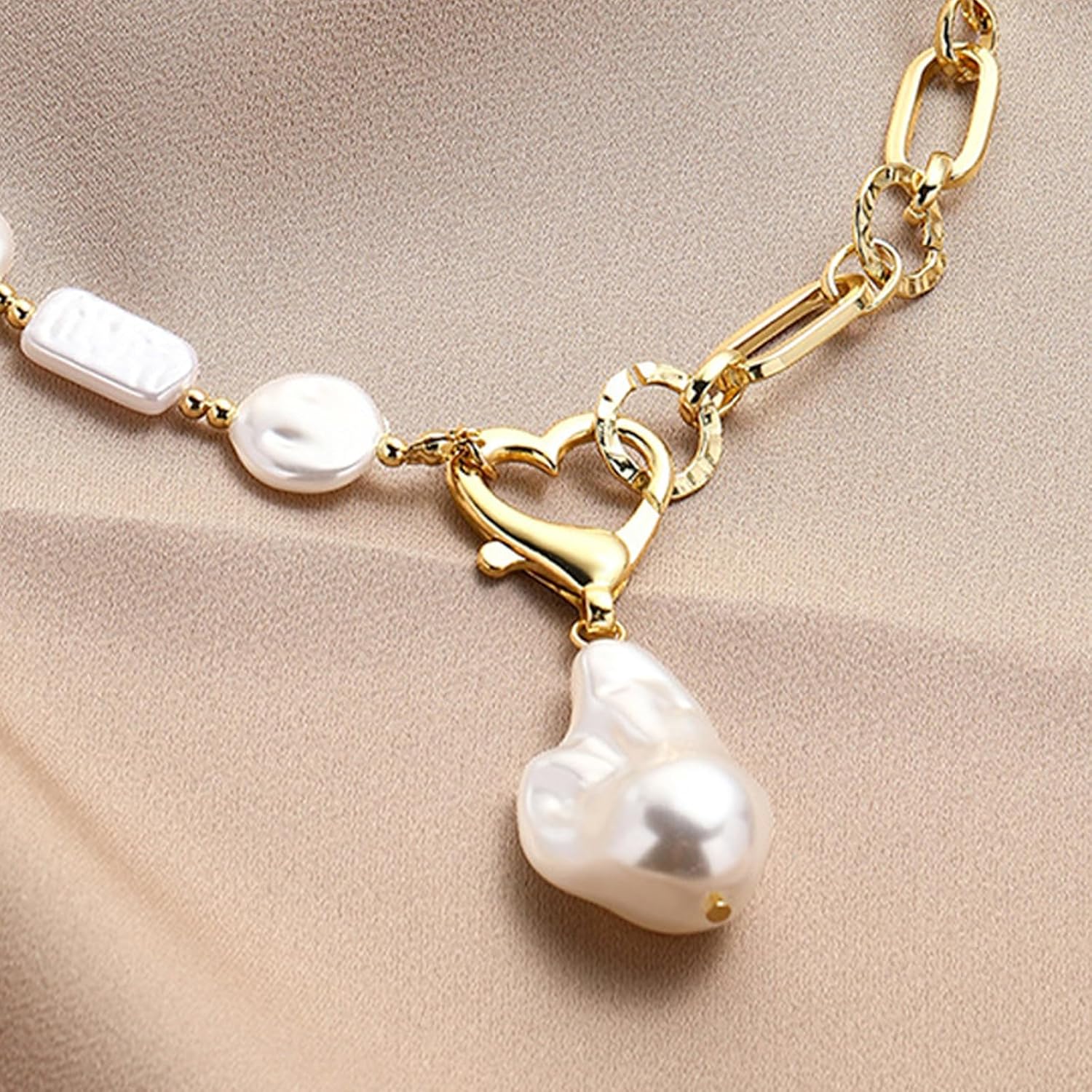 Big Pearl Necklace Chunky Pearl Necklace for Women Pearls Choker Necklaces Pearls Pendant Dainty Drop Long Necklaces - Image 5