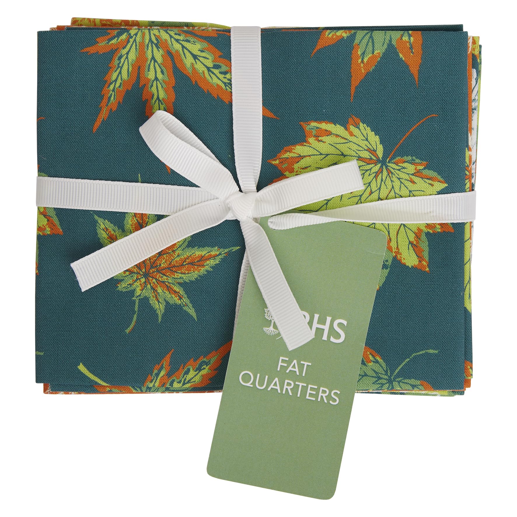RHS Fat Quarter Fabric Bundle, Leaves, 45 x 56cm, Pack of 4, Patchwork, Quilting, Sewing Projects