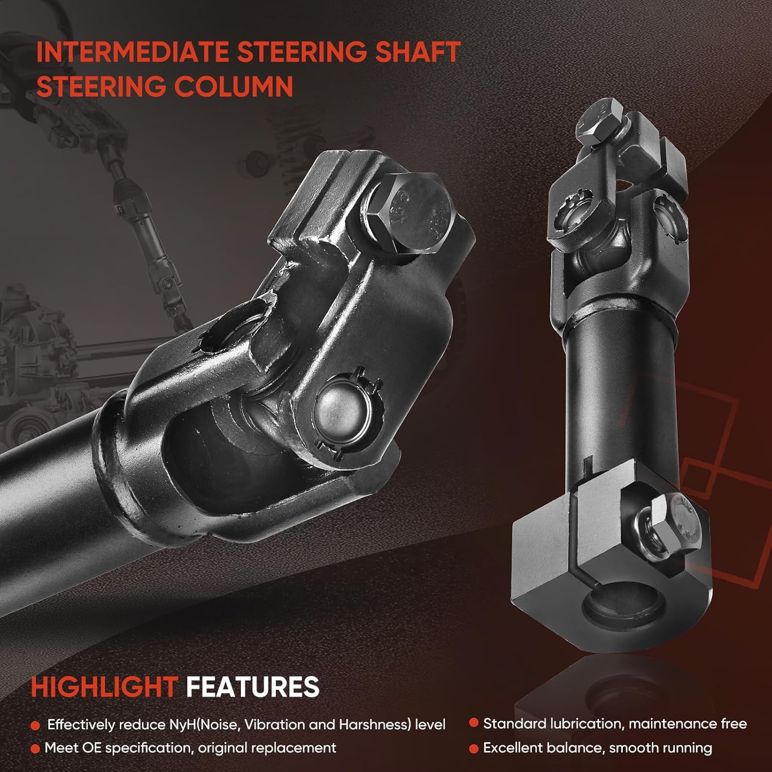 425-280 Lower Intermediate Steering Shaft for Dodge Ram 1500/2500/3500 2006-2010, Ram 1500/2500 2011-2013 & Ram 3500 2011-2012, Steel Steering Column Shaft (Replaces 55351285AB/AC/AD)