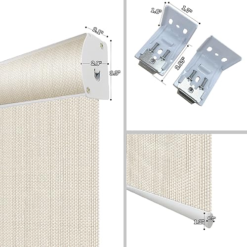 Miniatura 5 de Xravaw Persianas enrollables motorizadas con control remoto eléctrico, persianas opacas inteligentes recargables para ventanas, persianas de tamaño