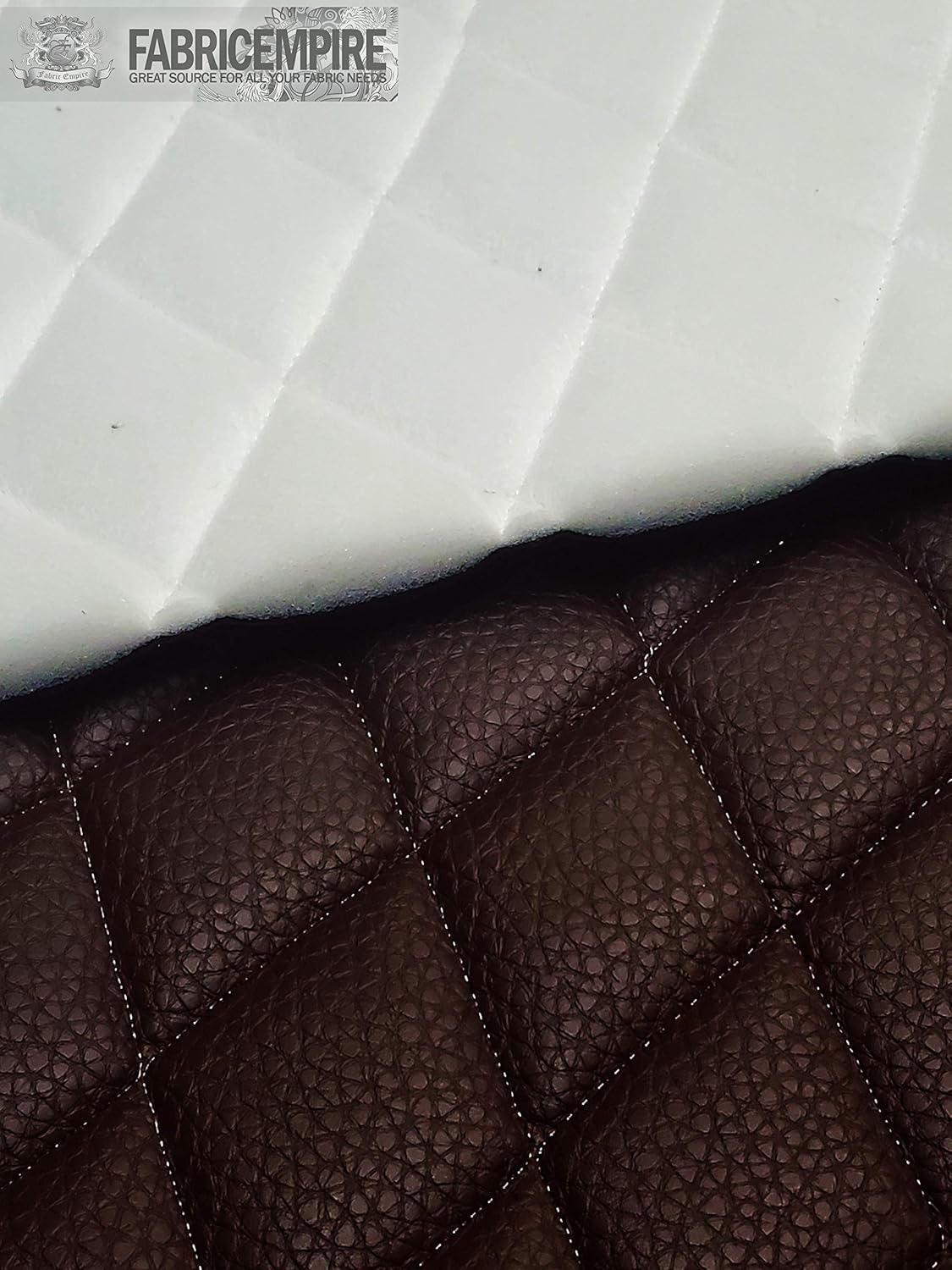 Vinyl Quilted Foam Fabric with 3/8" Foam Backing Upholstery / 52" Wide/Sold by The Yard/FABRIC EMPIRE (Chocolate, Diamond 2" x 3")